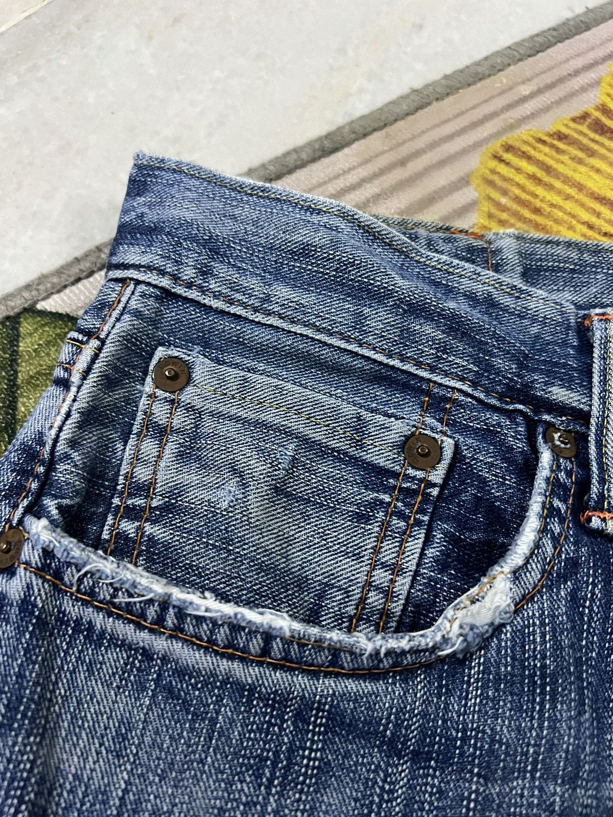 Edwin × If Six Was Nine × Japanese Brand 💥FLARE💥 VINTAGE EDWIN 505 DISTRESSED JEANS VERY RARE Size US 29 - 4 Thumbnail