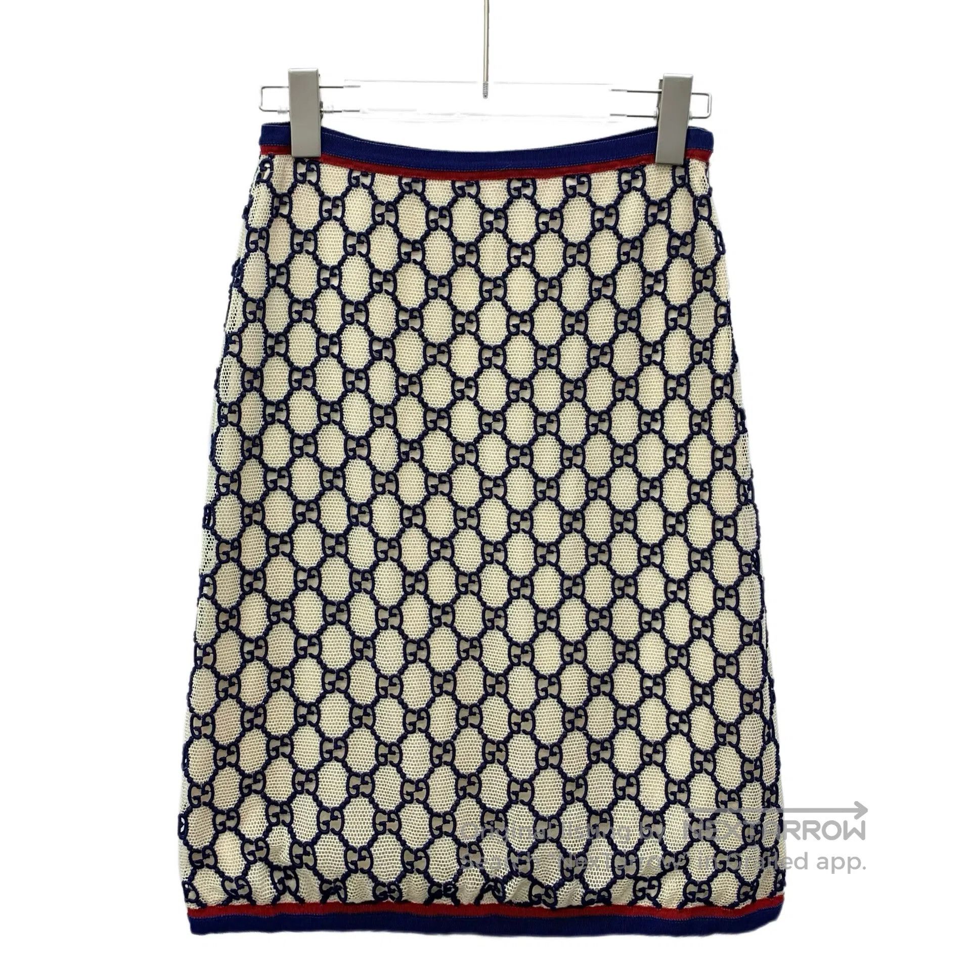 Gucci Guicci Contrast Color Net Logo Jacquard Full Print Cotton Size 37" - 1 Thumbnail