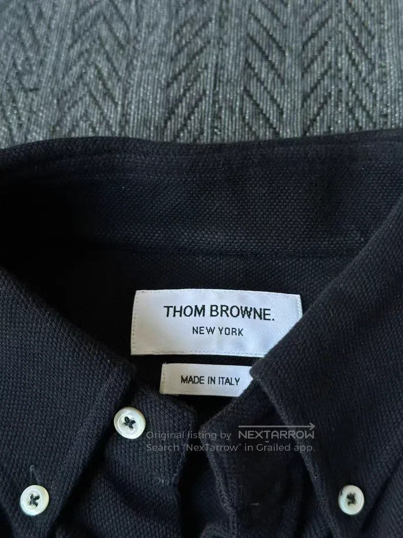 Thom Browne Thom Browne Navy Double Sleeve Logo Shirt Size US XL / EU 56 / 4 - 3 Thumbnail