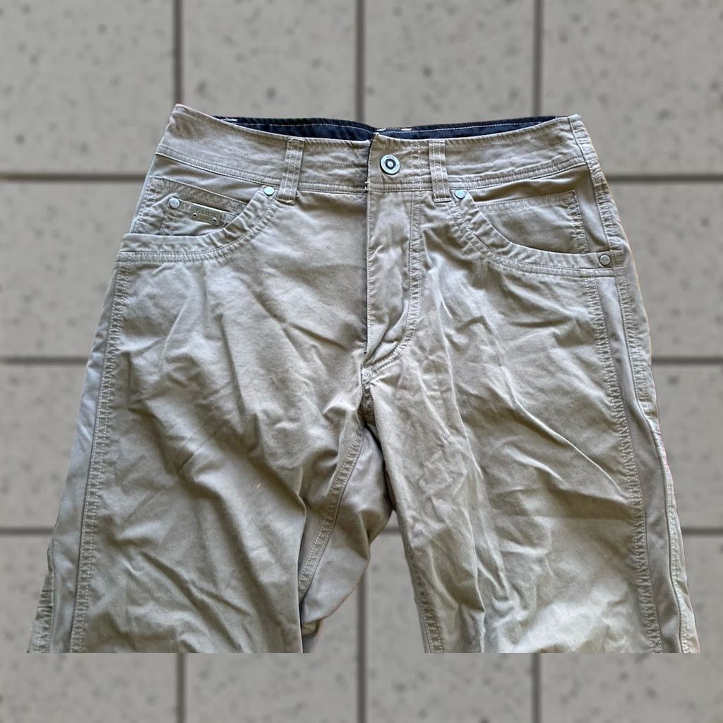 Vintage Kuhl Radikl Pants Mens 30x30 Light Brown Hiking Outdoor Gorp Chino Straight 30in Inseam Logo Pocket Comfort Stretch Cotton Nylon Spandex Size US 30 / EU 46 - 1 Thumbnail