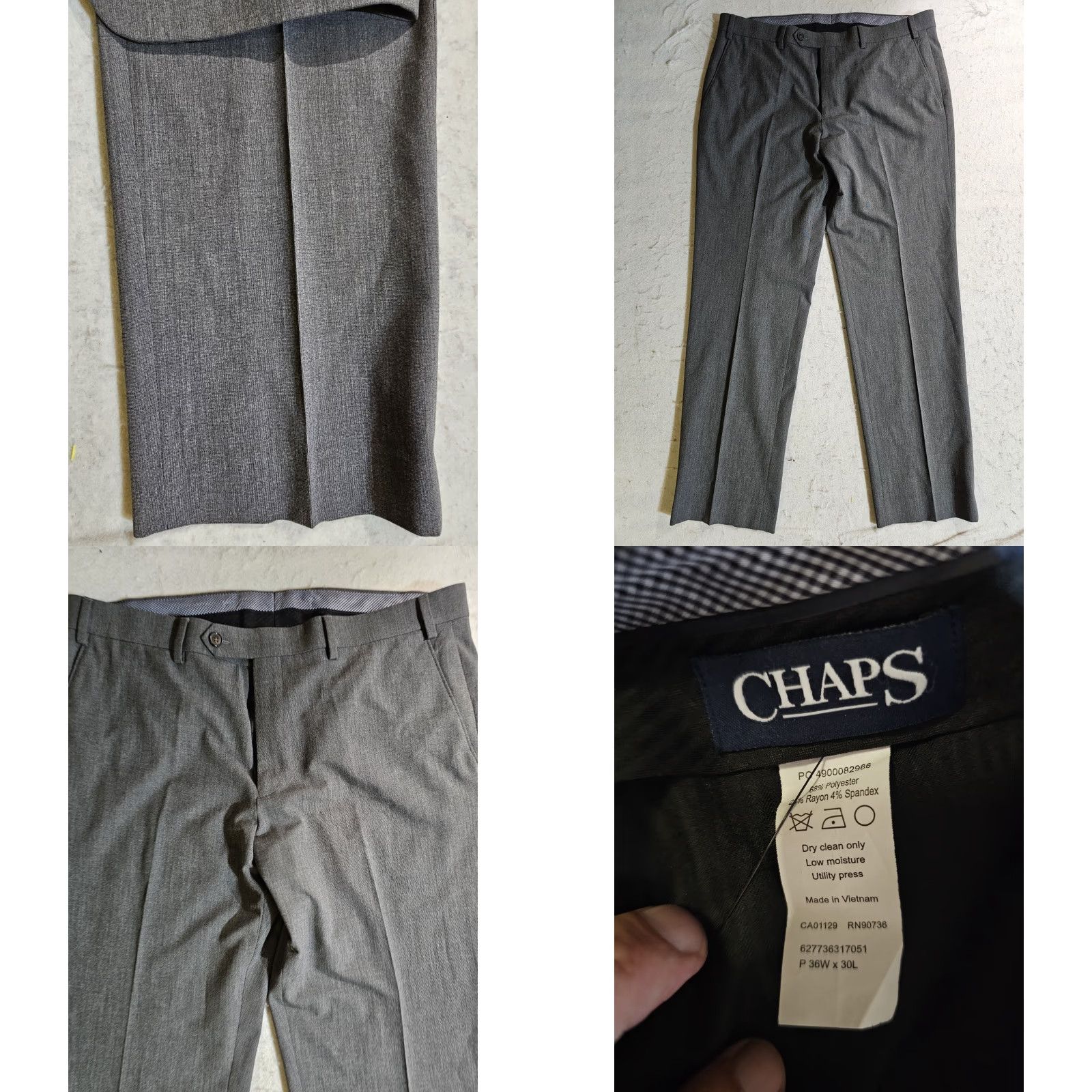 Chaps VINTAGE CHAPS By RALPH LAUREN Signature 2 Pc Solid Grey Suit Mens Sz 42 Reg 36x30 Pants Size 42R - 8 Thumbnail