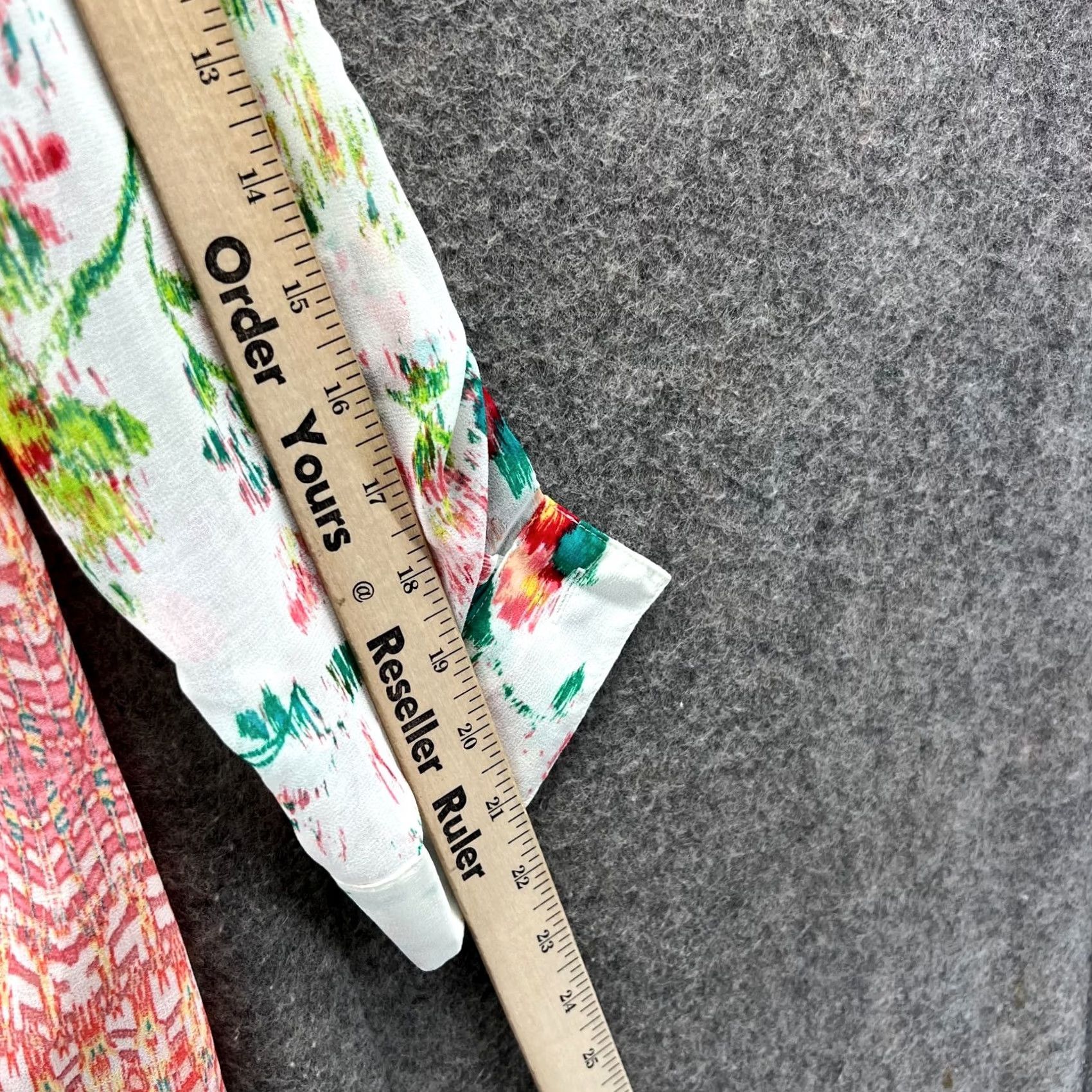 Sunflower FLOWER Blouse Shirt Women M Multicolor Floral 3/4 Sleeve Sheer Button Front Casual Summer Spring Fall Size M / US 6-8 / IT 42-44 - 6 Thumbnail