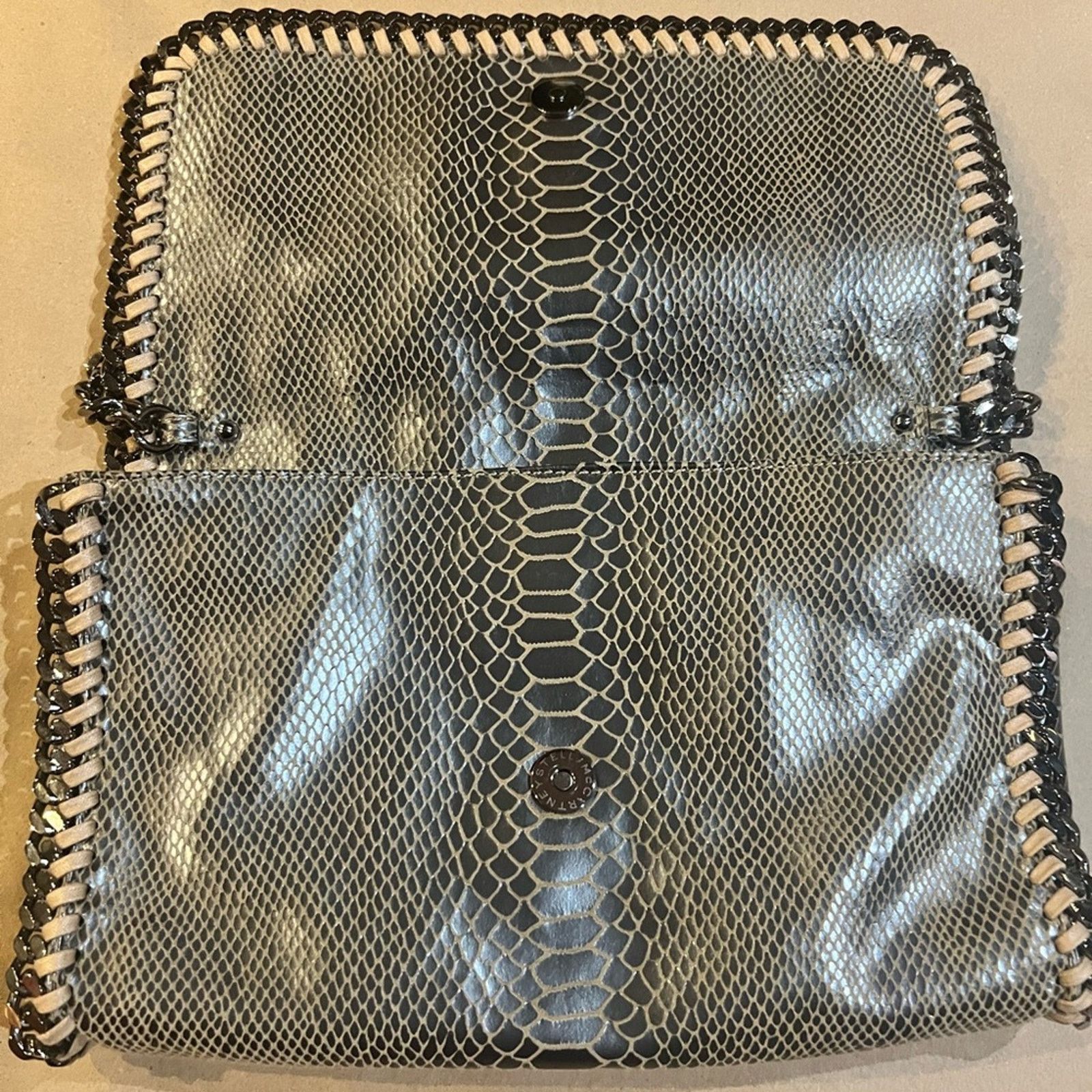 Stella McCartney Stella McCartney Eco Python Embossed Falabella Clutch Size ONE SIZE - 6 Thumbnail