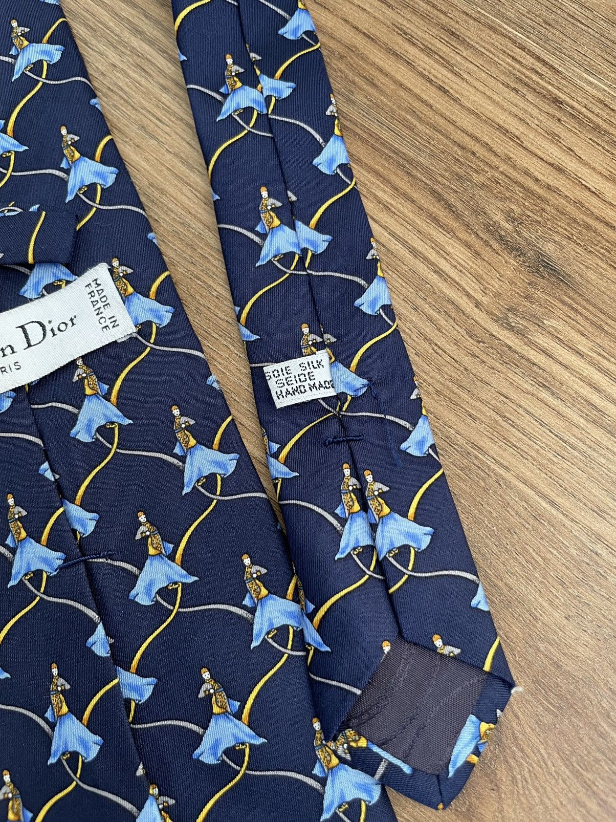 Christian Dior Monsieur Christian Dior Silk Tie Patterned Vintage Blue Gold Luxury Size ONE SIZE - 11 Thumbnail