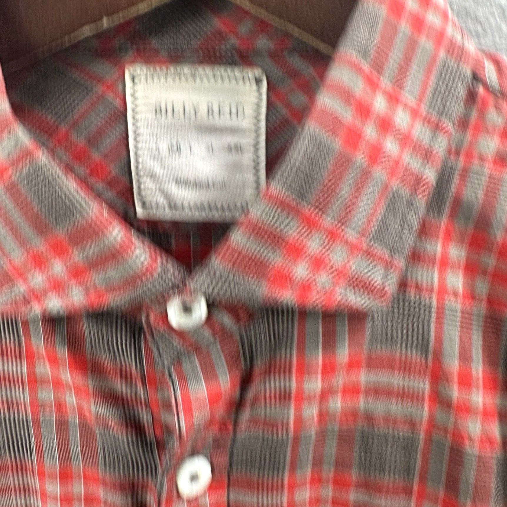 Billy Reid Billy Reid Plaid Button-Up Shirt Mens Medium Red Gray Long Sleeve Cotton Classic Size US M / EU 48-50 / 2 - 6 Thumbnail