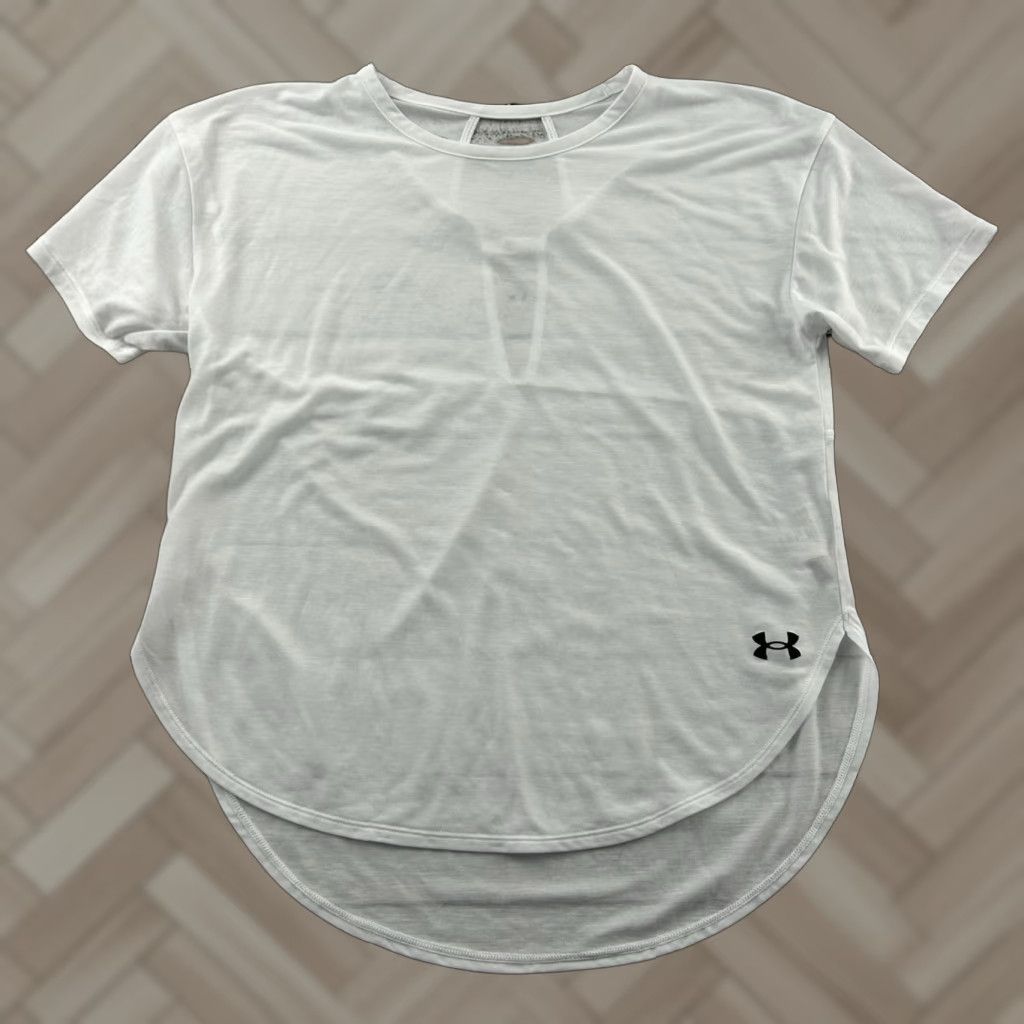Under Armour Under Armour Open Back Short Sleeve Shirt Women's XS White Size XS / US 0-2 / IT 36-38 - 1 Thumbnail