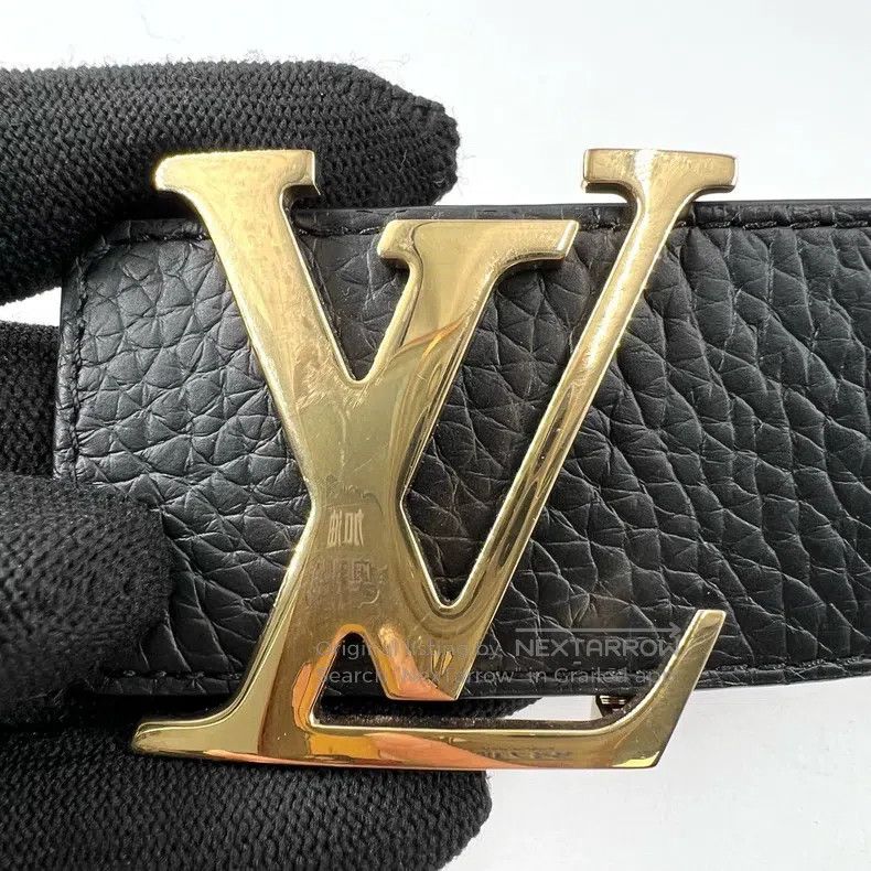 Louis Vuitton Louis Vuitton Black Brown Gold Buckle Belt Size ONE SIZE - 3 Thumbnail