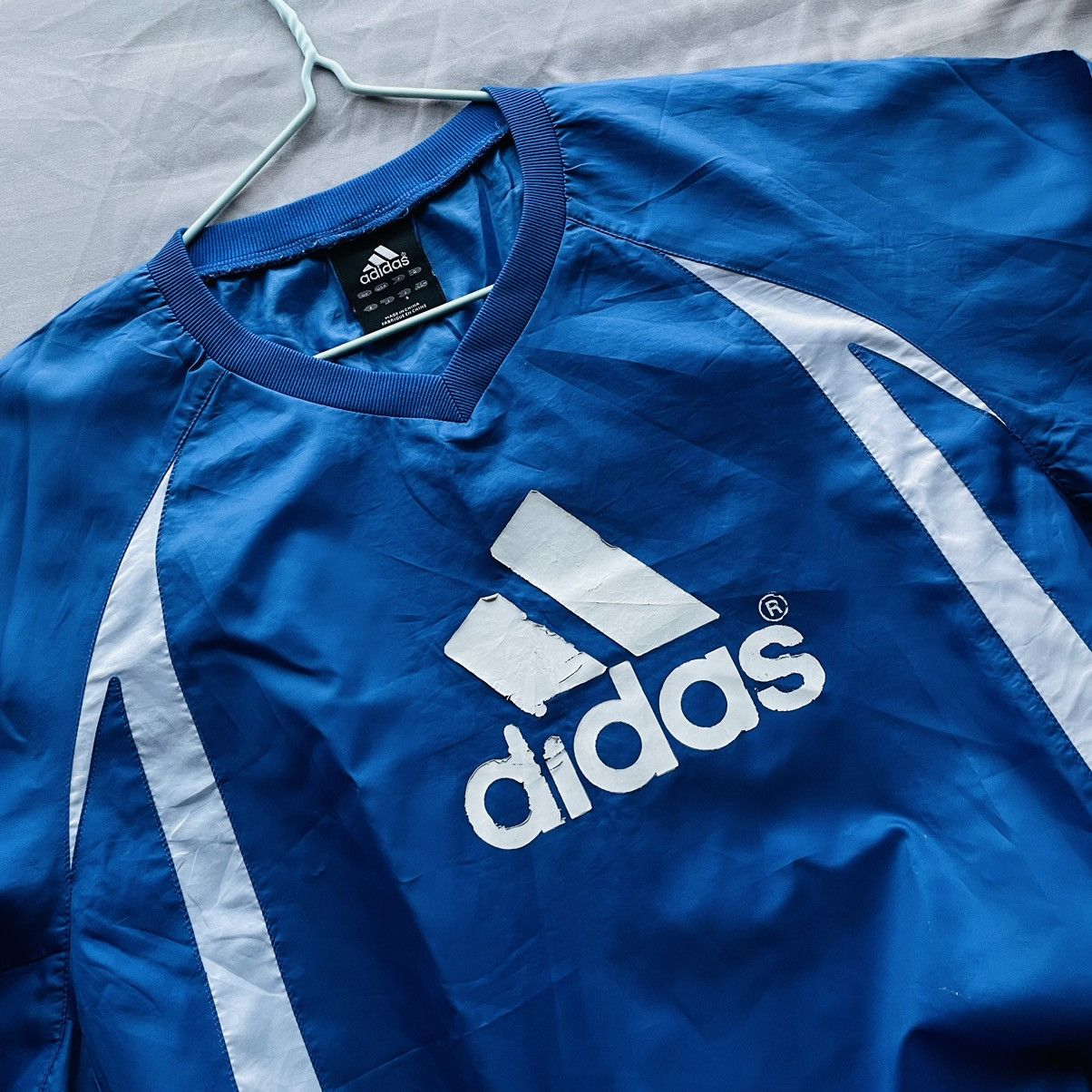 Adidas × Vintage 80's Adidas Nylon Water Proof Long Sleeve Size US M / EU 48-50 / 2 - 1 Thumbnail