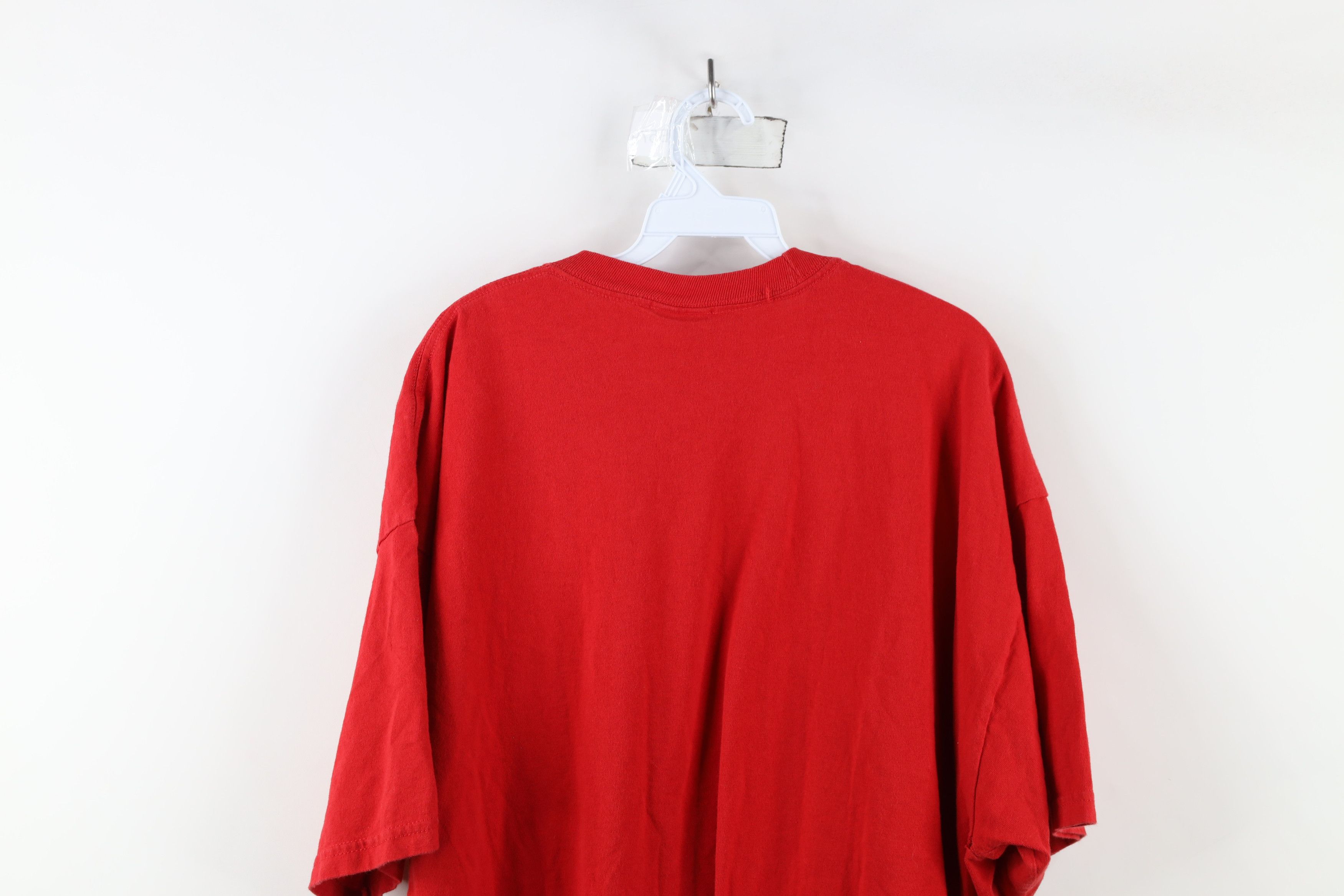 Vintage Vintage 90s Streetwear Blank Heavyweight Cotton T-Shirt Red Size US XXL / EU 58 / 5 - 11 Thumbnail