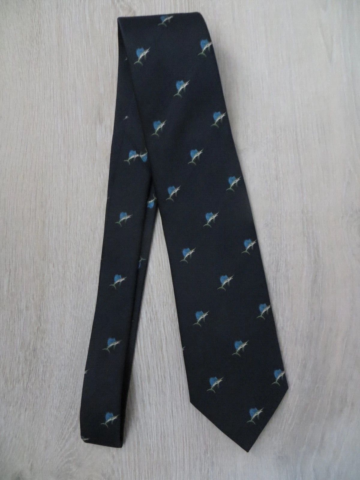 Drake's EMBROIDERED FISH SILK TIE Size ONE SIZE - 1 Thumbnail