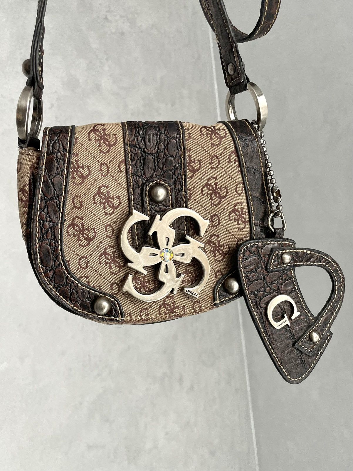 Guess Vintage Y2K Guess Monogram Crossbody Shoulder Bag Size ONE SIZE - 3 Thumbnail