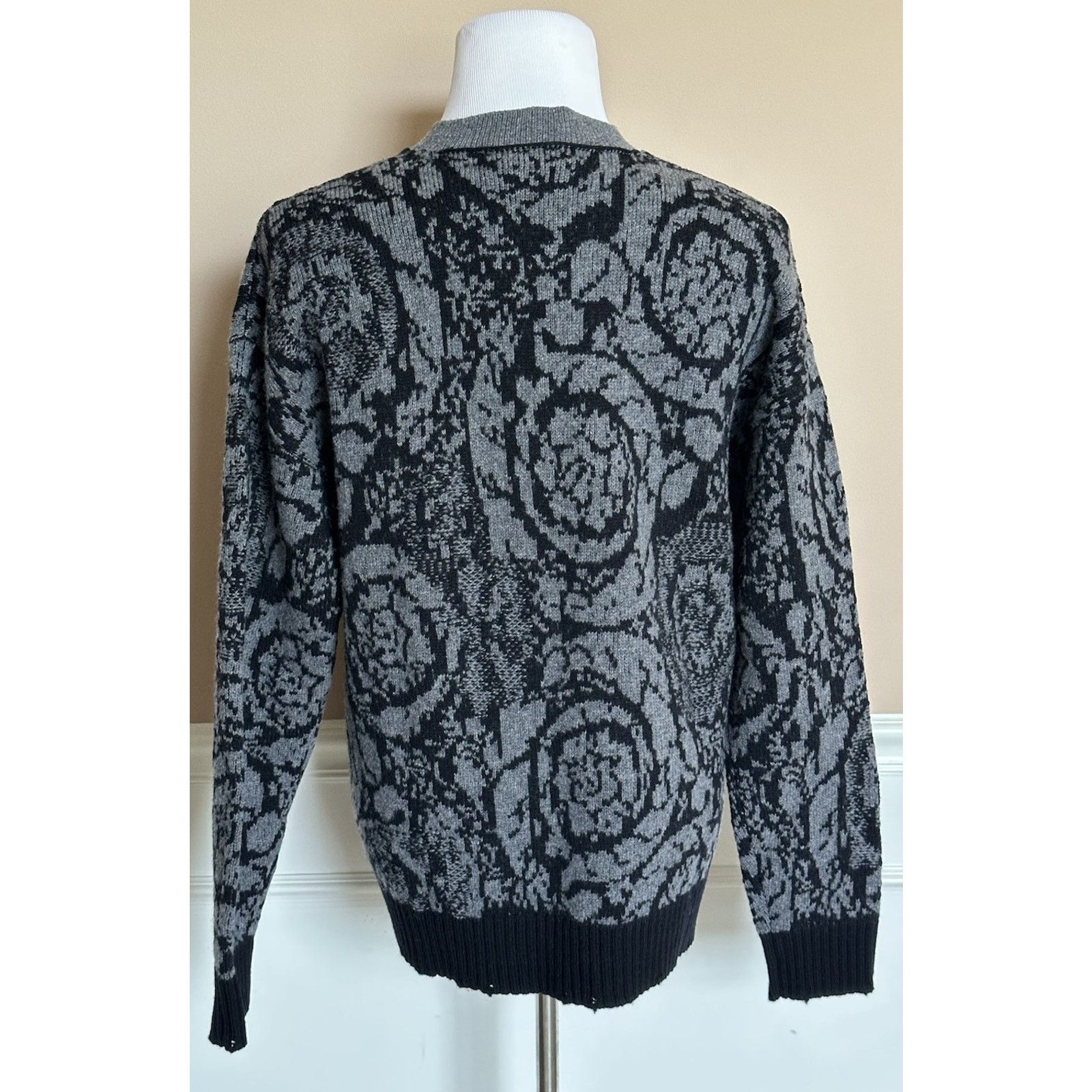 Versace Versace Barocco Wool Knit Sweater Black 42 US 1013400 Size US L / EU 52-54 / 3 - 6 Thumbnail
