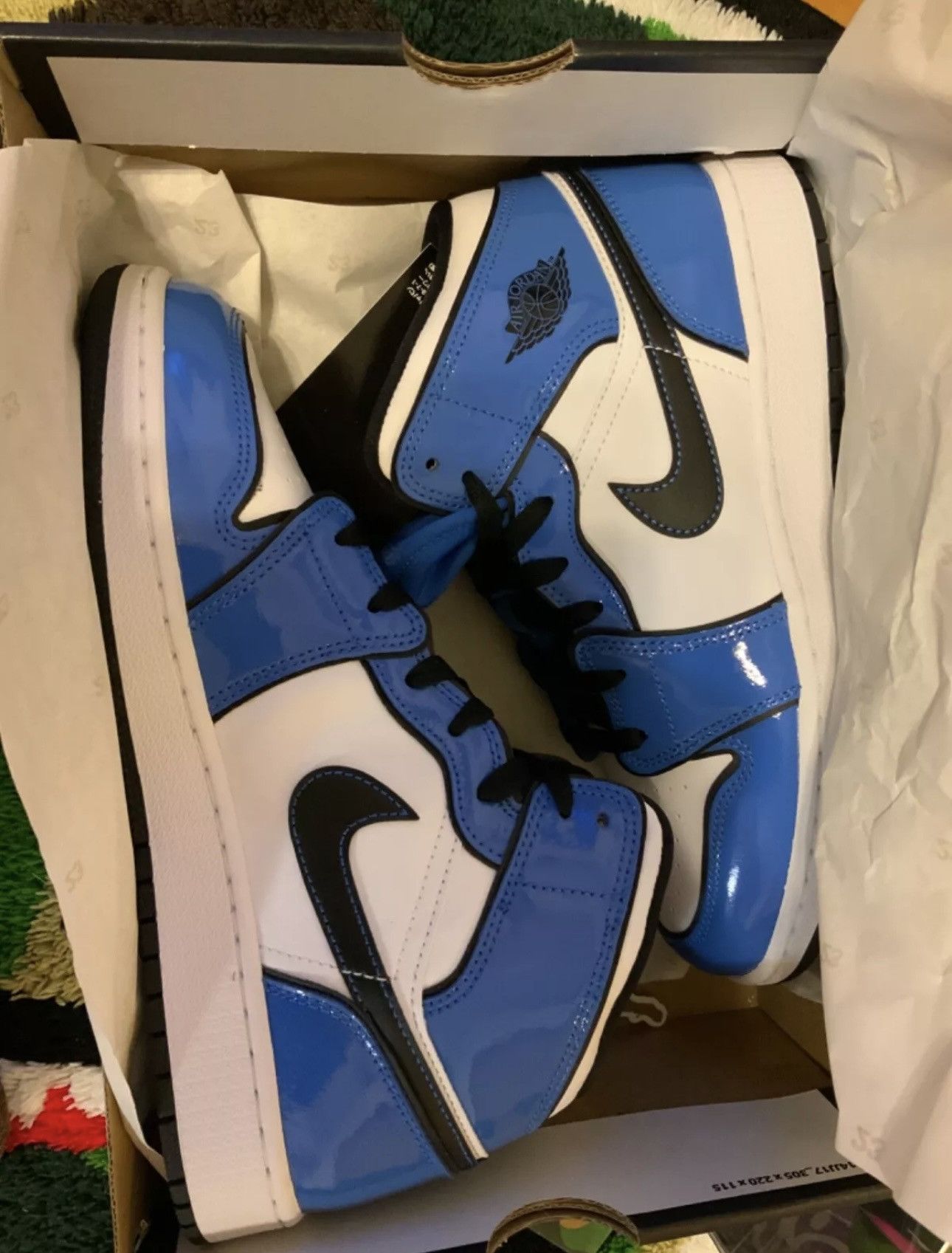 Jordan Brand × Nike Jordan 1 SE Mid Signal Blue Size 7Y Size US 7 / EU 40 - 3 Thumbnail