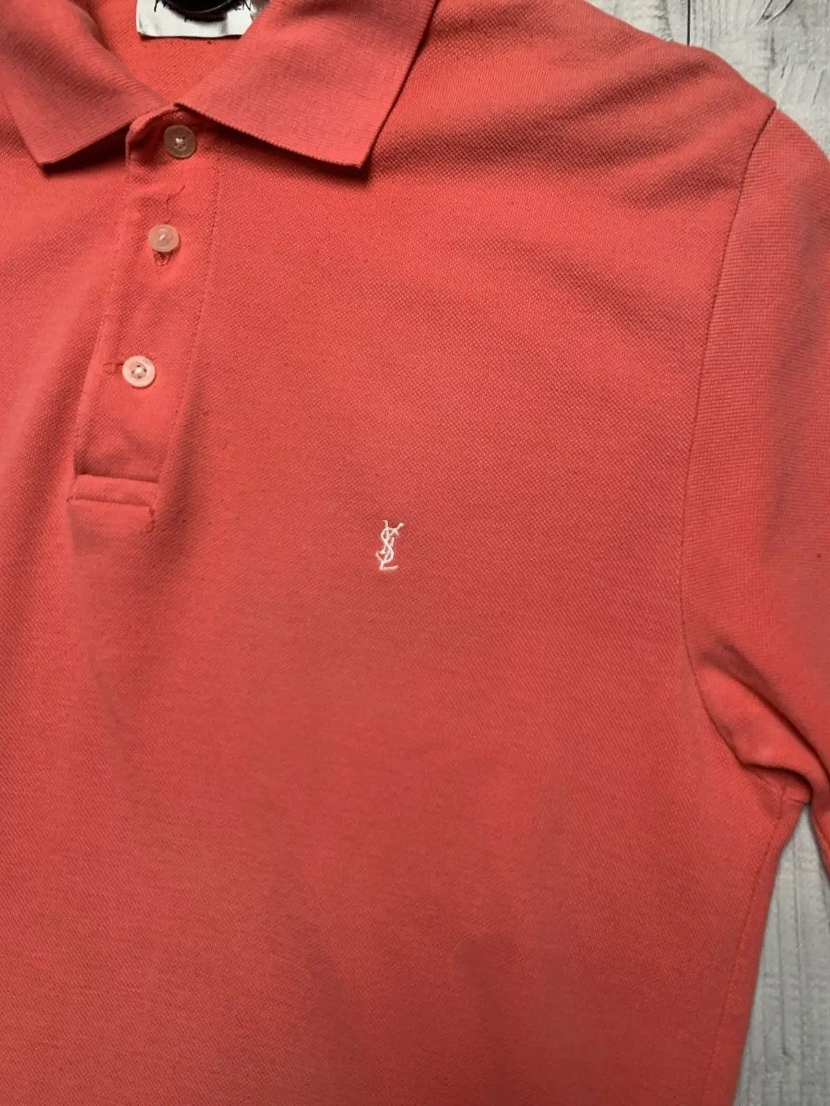 Yves Saint Laurent Vintage Yves Saint Laurent polo rare shirt pink peach M logo Size US M / EU 48-50 / 2 - 3 Thumbnail