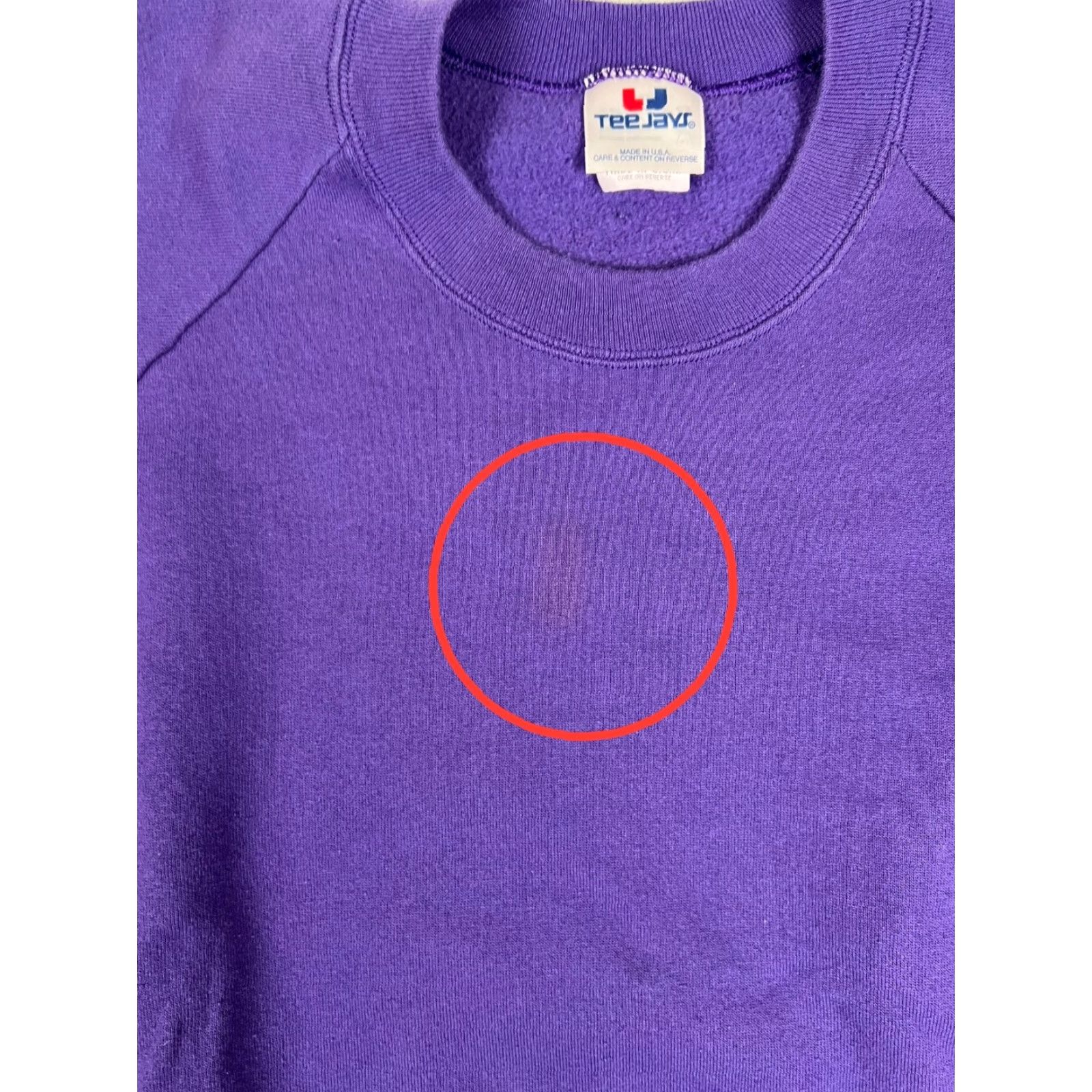 TEE JAYS VINTAGE Tee Jays Sweatshirt Raglan Blank Purple Size 3XL Made in USA Size US M / EU 48-50 / 2 - 3 Thumbnail