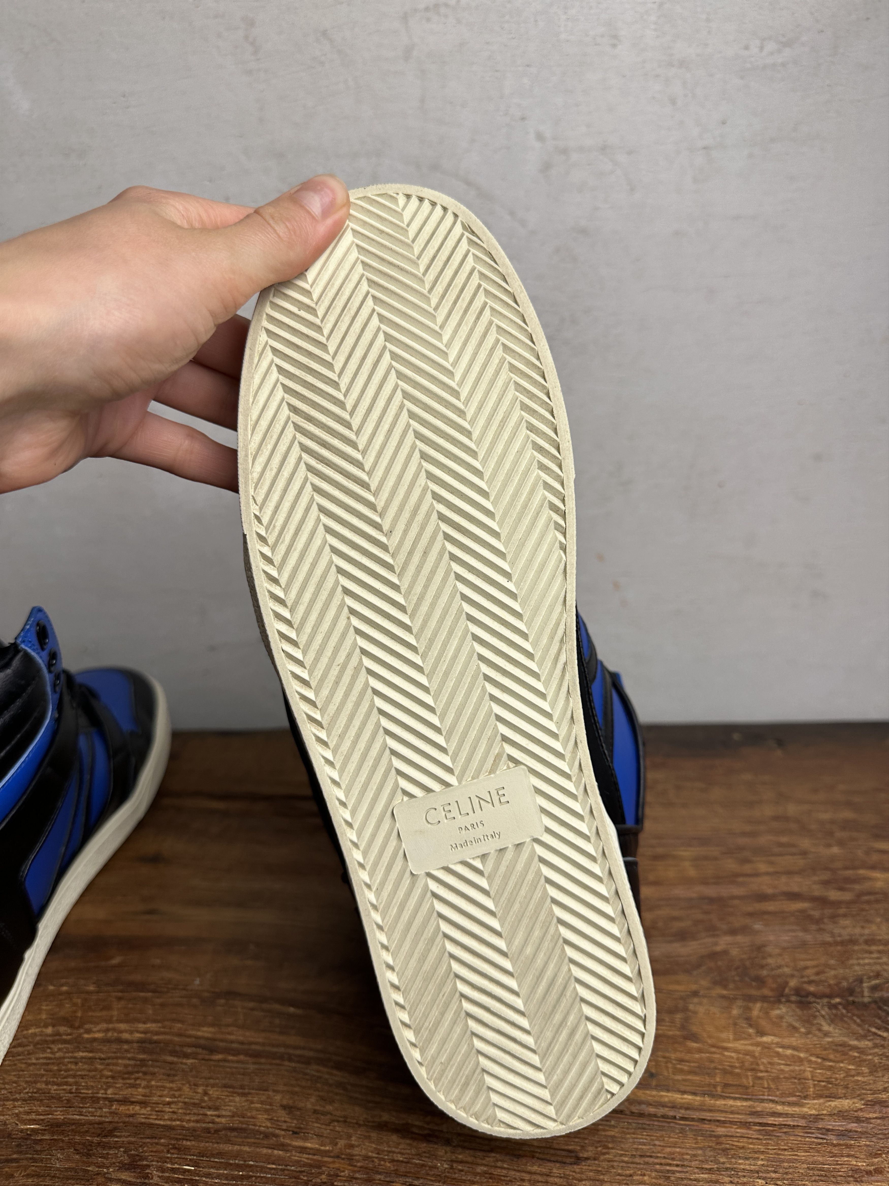 Celine Celine Celine Break Logo Leather Sneakers in Black Blue Size US 9 / EU 42 - 16 Thumbnail