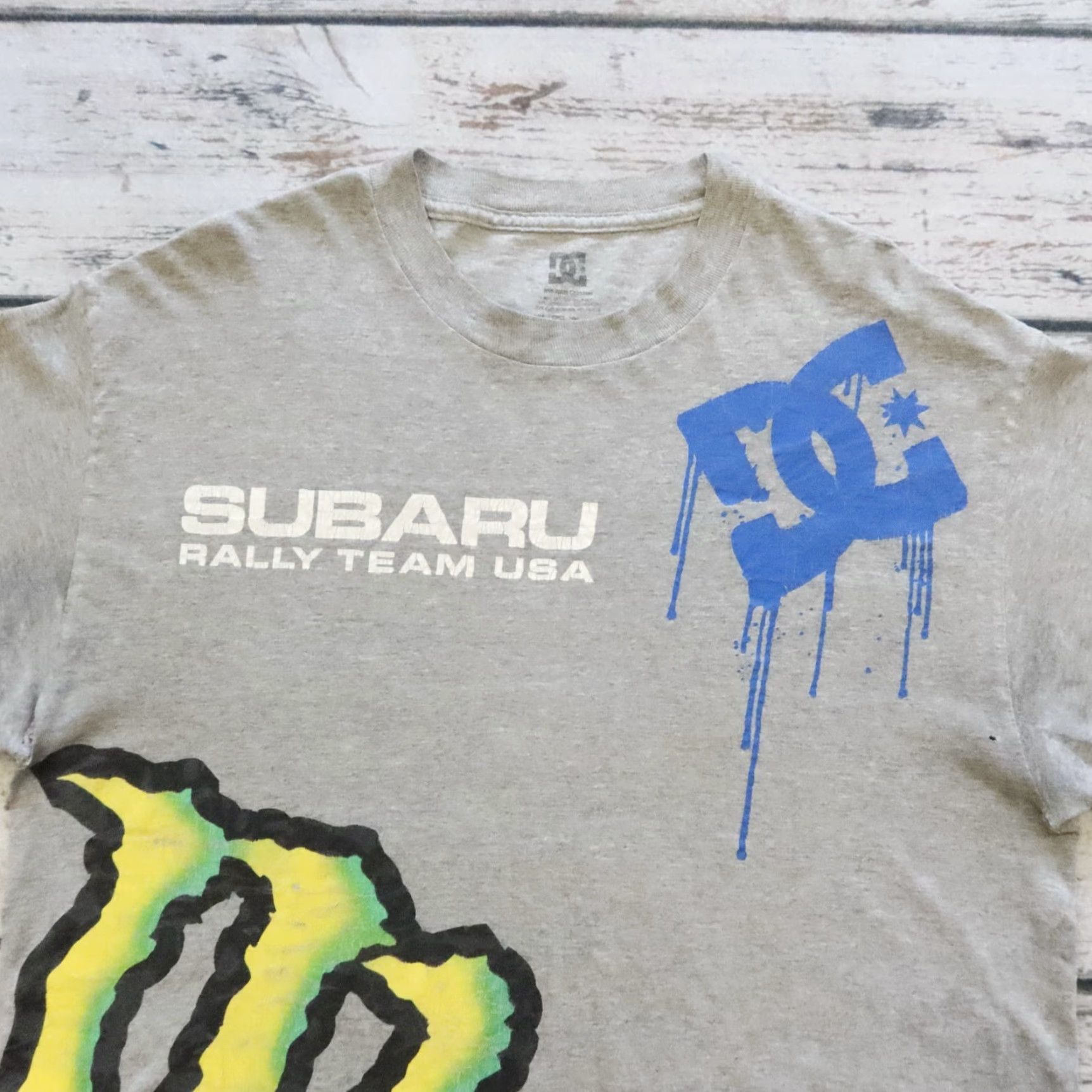 Vintage VINTAGE Subaru Ken Block 43 DC Shoes Monster Energy Tshirt Shirt L Gray Mens Shirt XS? Size US L / EU 52-54 / 3 - 2 Thumbnail