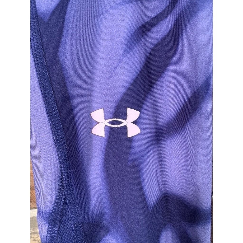 Under Armour Girl's UNDER ARMOUR Logo Blue Capri Leggings Medium Gently U Size 22" - 2 Thumbnail