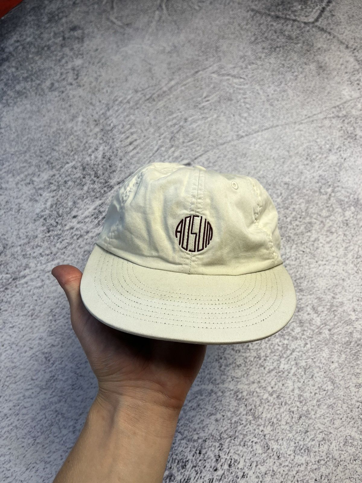 Adsum Vintage Adsum White Cotton Lux Cap Size ONE SIZE - 6 Thumbnail