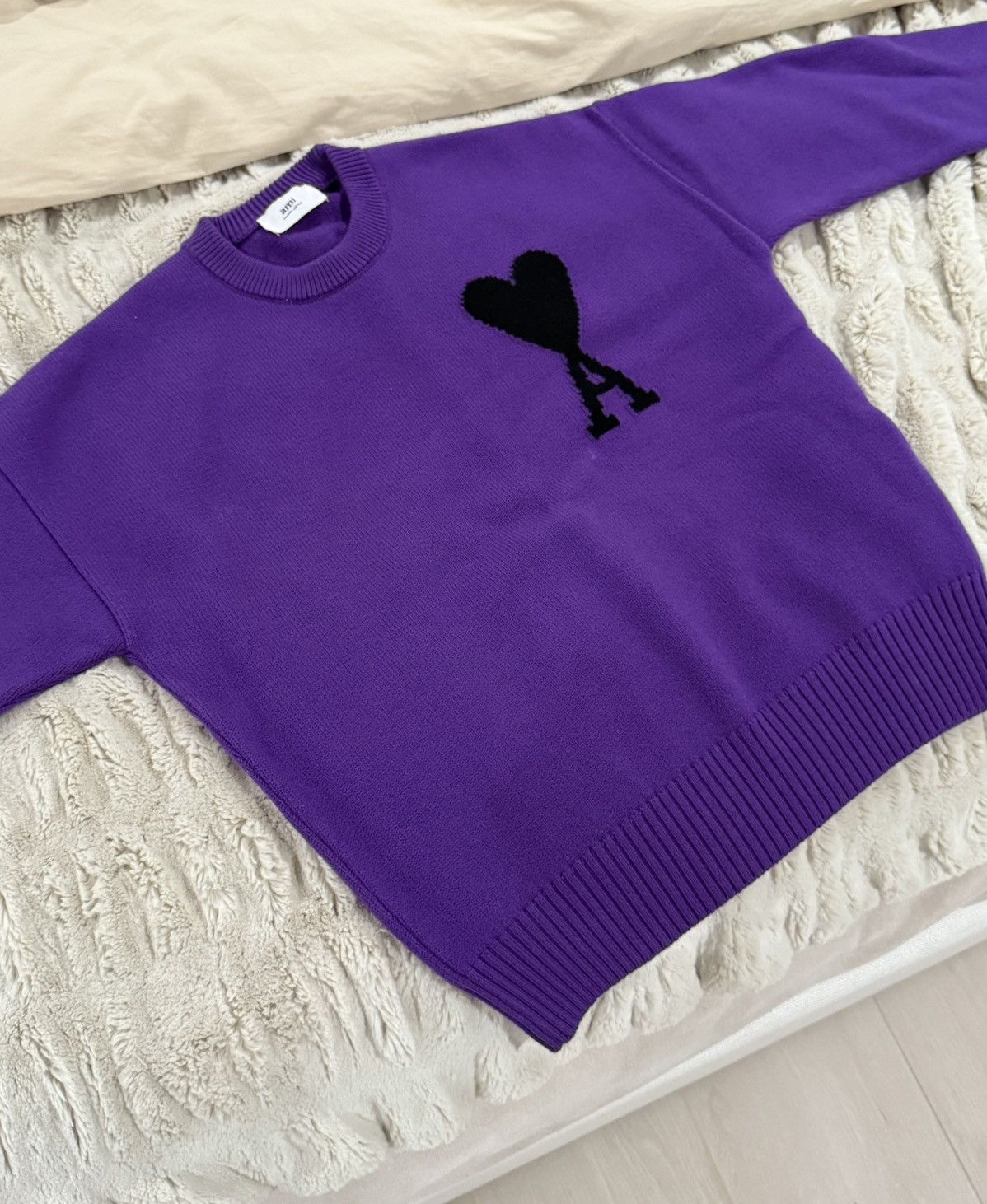 AMI Ami Coeur Purple Knit Sweater Size US M / EU 48-50 / 2 - 2 Thumbnail