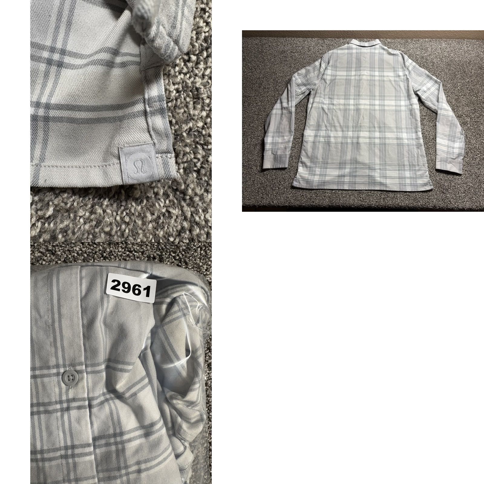 Lululemon Lululemon Flannel Shirt Mens Large Gray Blue Plaid Button Up Size US L / EU 52-54 / 3 - 8 Thumbnail