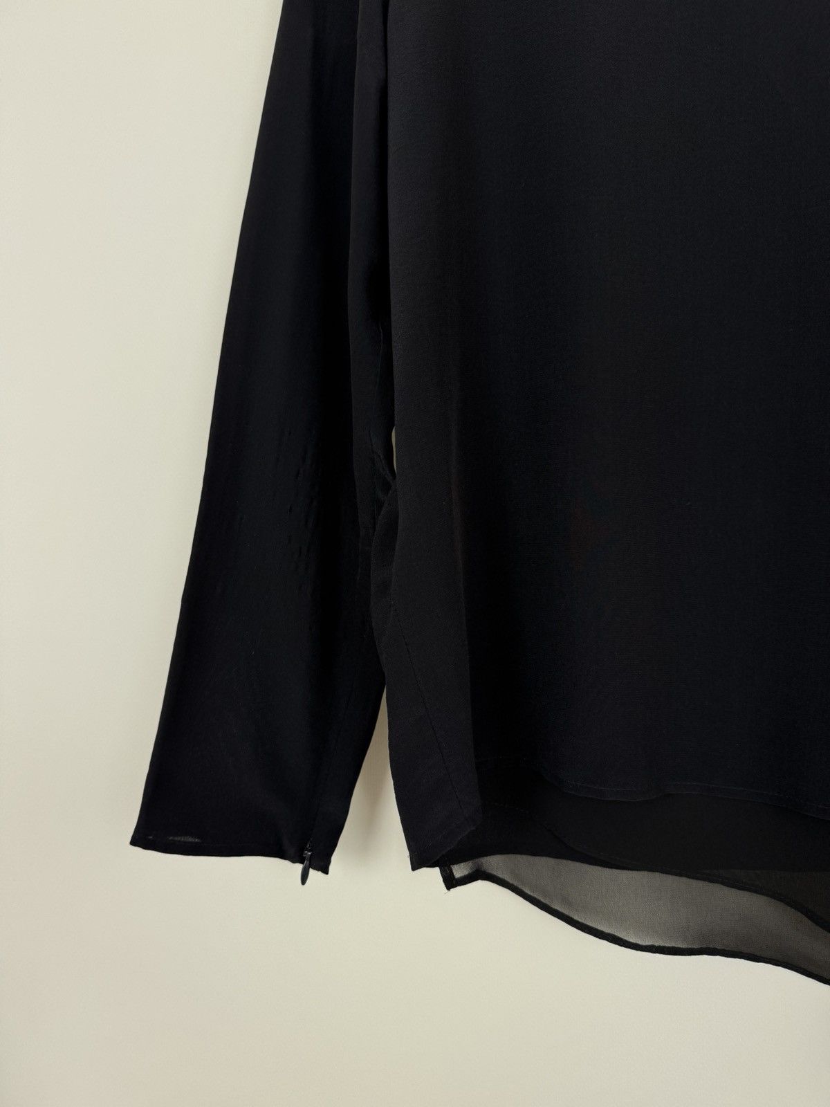 Allsaints AllSaints Black Viscose/Silk Long Sleeve Blouse Size S / US 4 / IT 40 - 5 Thumbnail