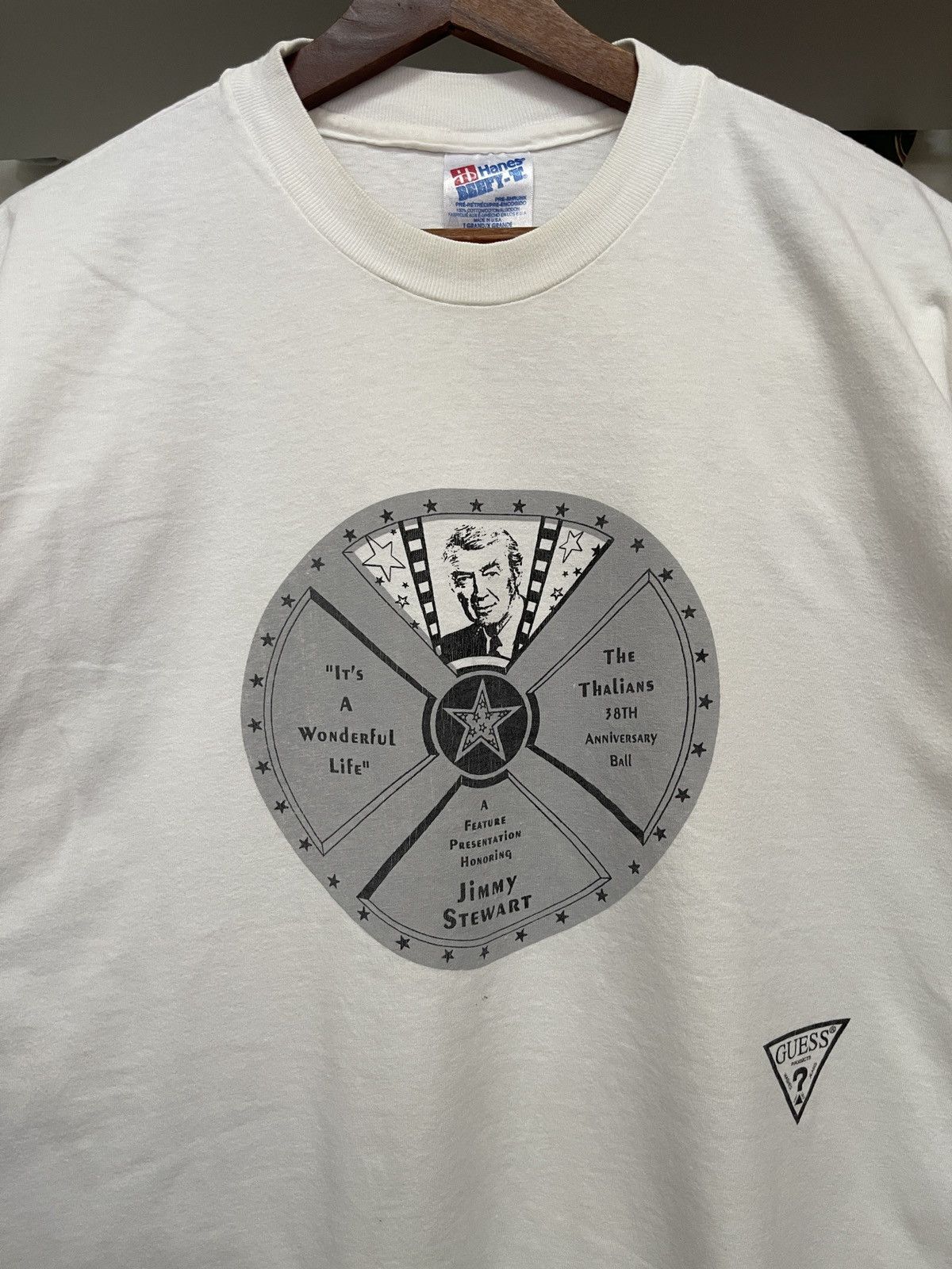 Vintage Vintage 90s Guess The Thalians Jimmy Stewart Honurable Tee Size US XL / EU 56 / 4 - 5 Thumbnail
