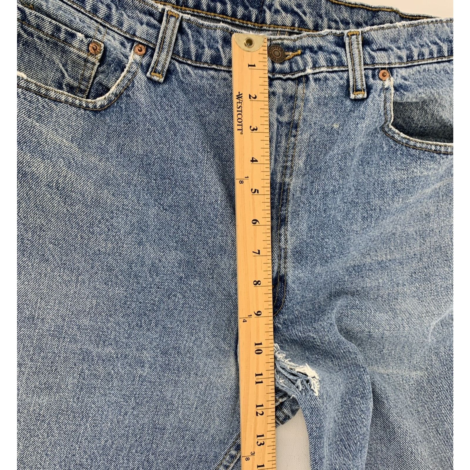 Levi's VTG Levi’s 550 Jeans 39x30 Blue Relaxed Fit Tapered *HOLES* Size US 39 - 13 Thumbnail
