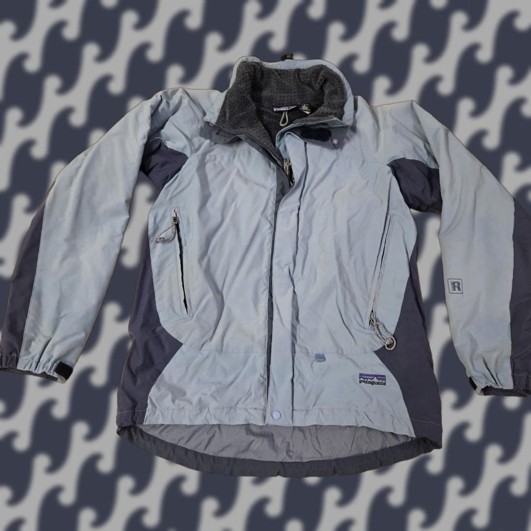 Patagonia VINTAGE Patagonia Jacket Womens Small Blue Gray Hooded Fleece Lined Outdoor Parka Coat Size S / US 4 / IT 40 - 1 Thumbnail