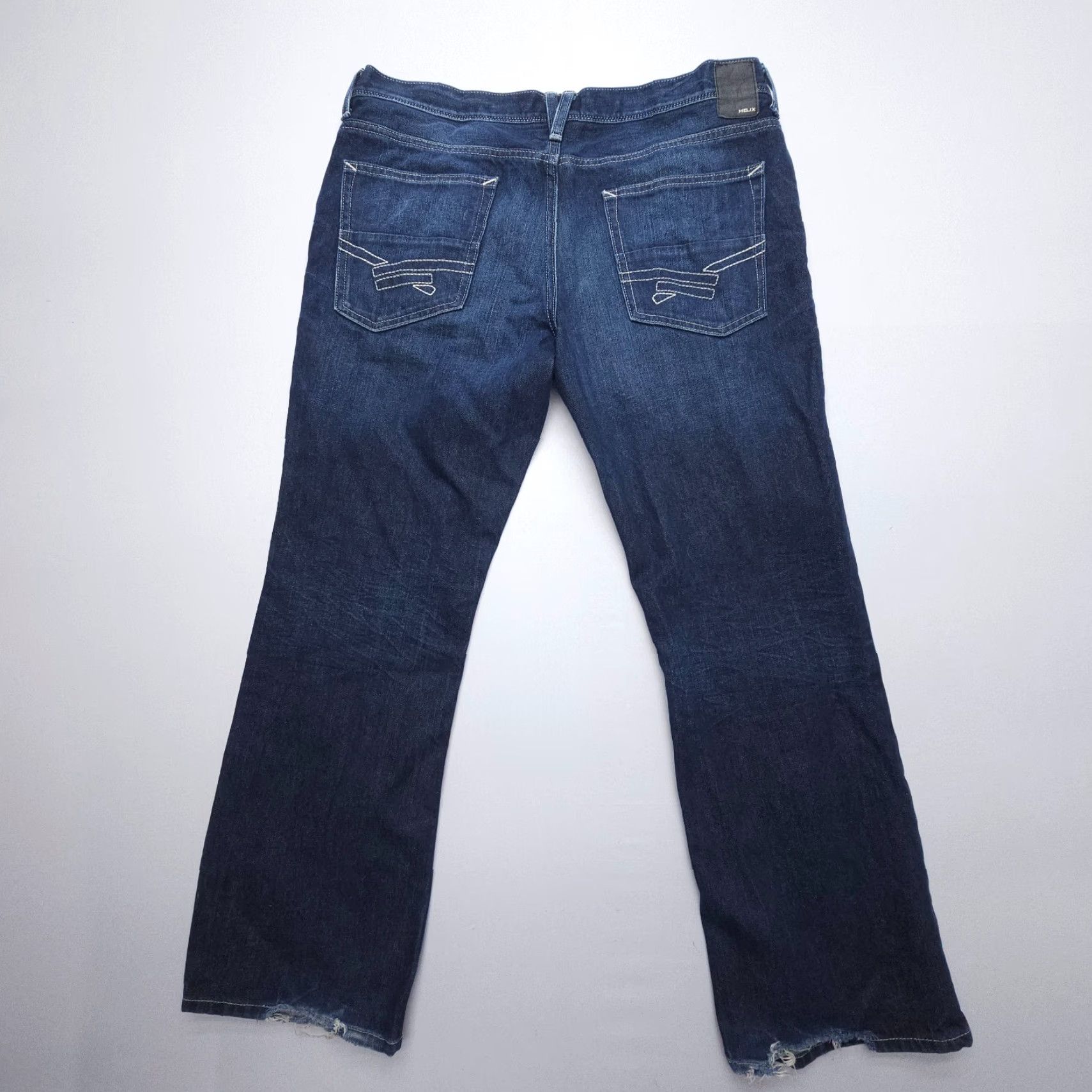 Denime Helix Slim Boot Jeans Mens 36 x 30 Dark Wash Denim 100% Cotton Western Workwear Jeans Slim Bootcut Pocket Design Mens Blue Regular 30 Inseam 5-Pocket Size US 36 / EU 52 - 2 Thumbnail