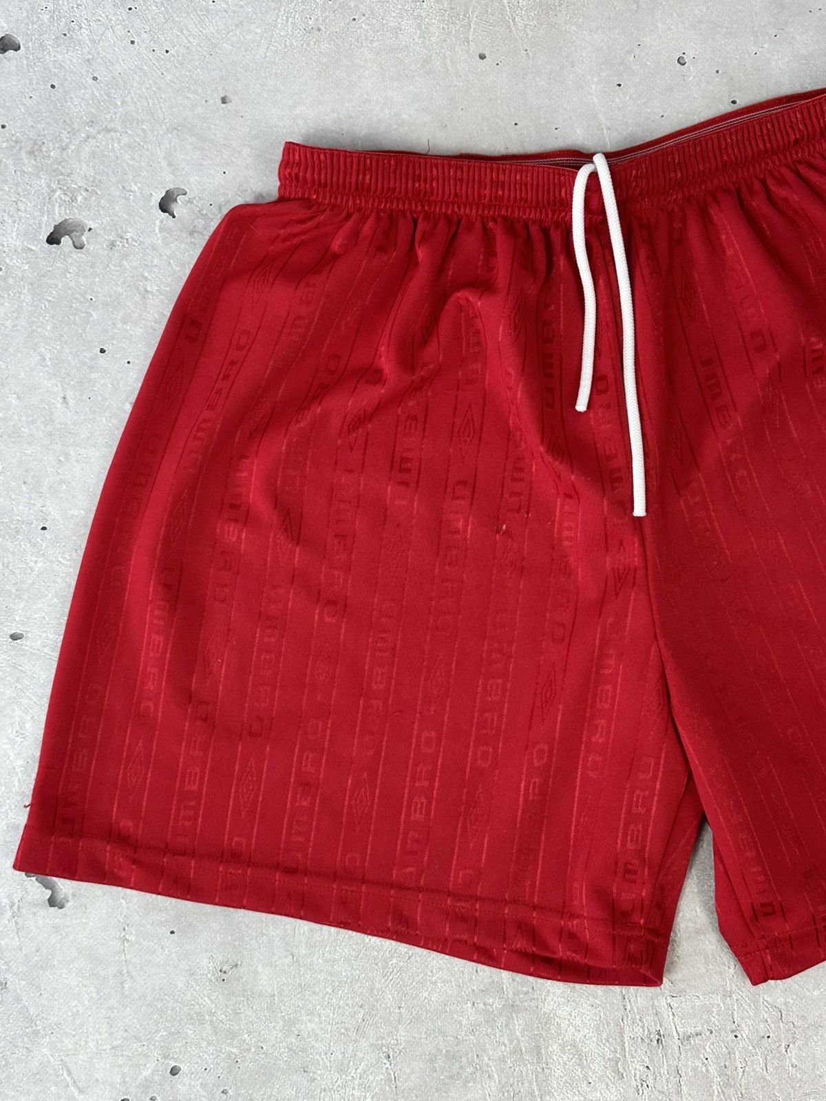 Umbro Vintage Umbro Monogram Red Soccer Jersey Shorts Size US 34 / EU 50 - 3 Thumbnail