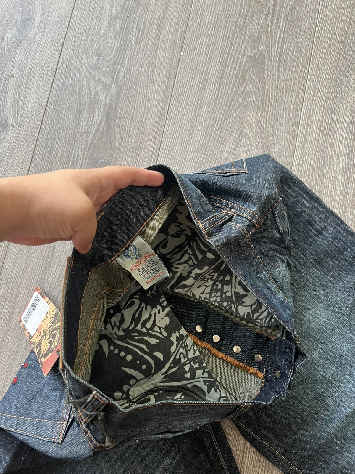 Ed Hardy Vintage Ed Hardy Jeans by Christian Audigier Denim Pants Y2K Size US 32 / EU 48 - 16 Thumbnail
