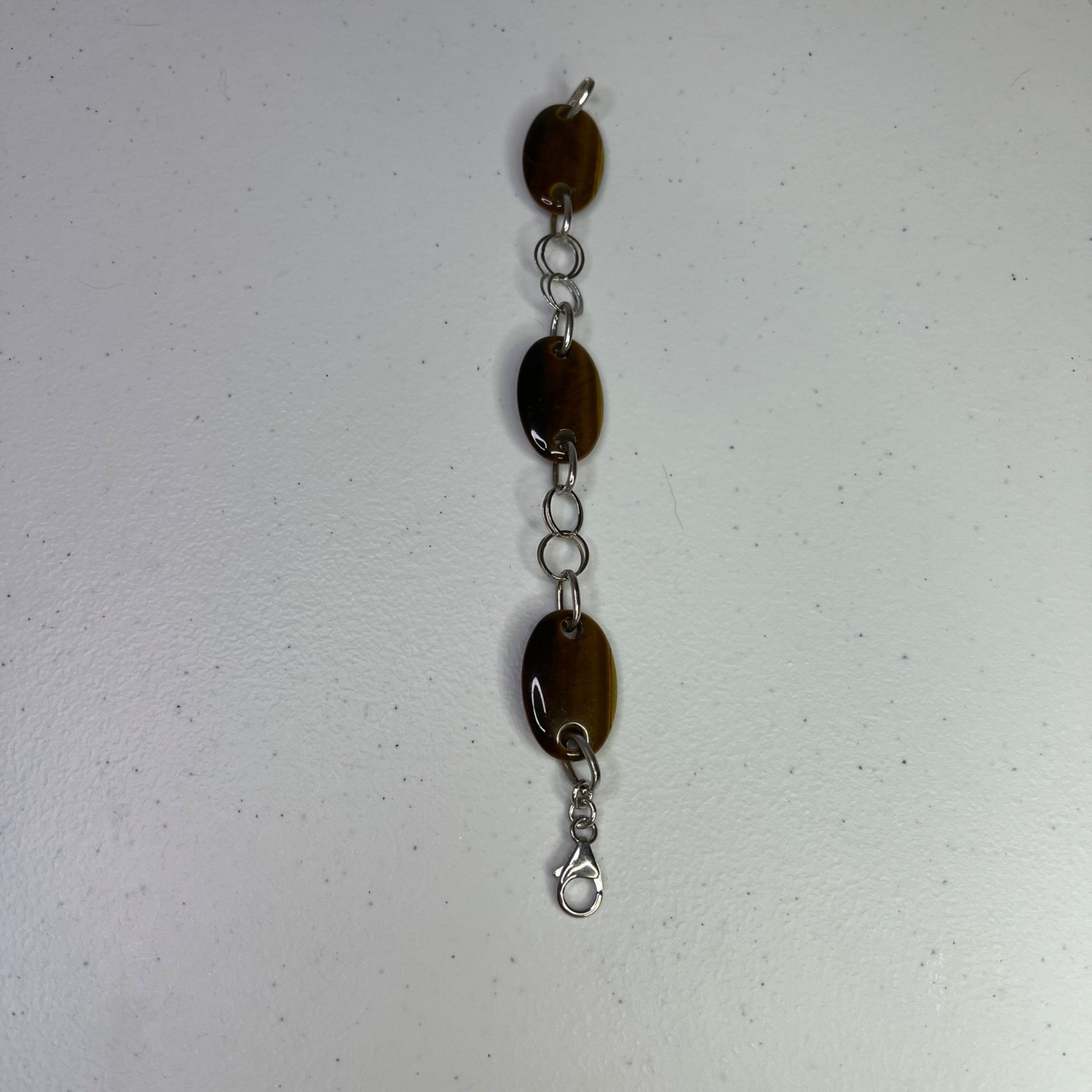Designer Sterling Silver Tiger-Eye 7" Oval Link Bracelet Size ONE SIZE - 3 Thumbnail
