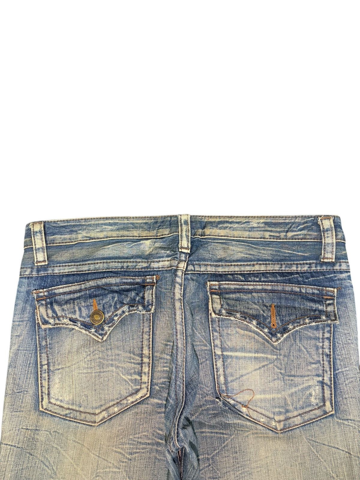 If Six Was Nine Vintage Japanese Brand Rusty Wash Distress Flare Jeans Size 35" - 4 Thumbnail