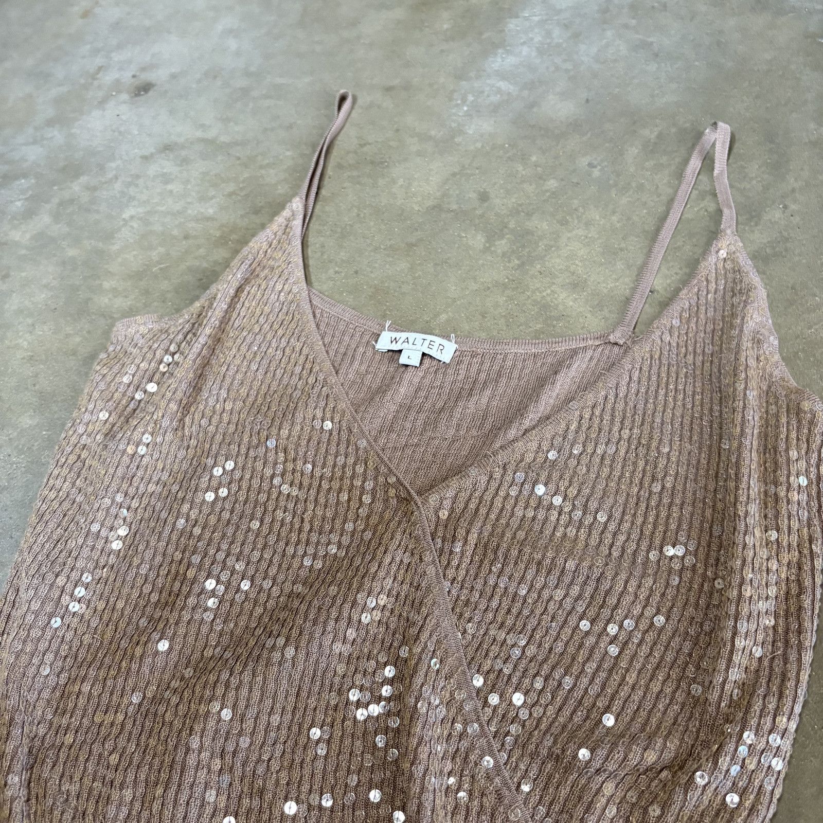 Walter Van Beirendonck Walter Women Sequin Silk Cashmere Blend Sleeveless Top Sz L Size L / US 10 / IT 46 - 4 Thumbnail
