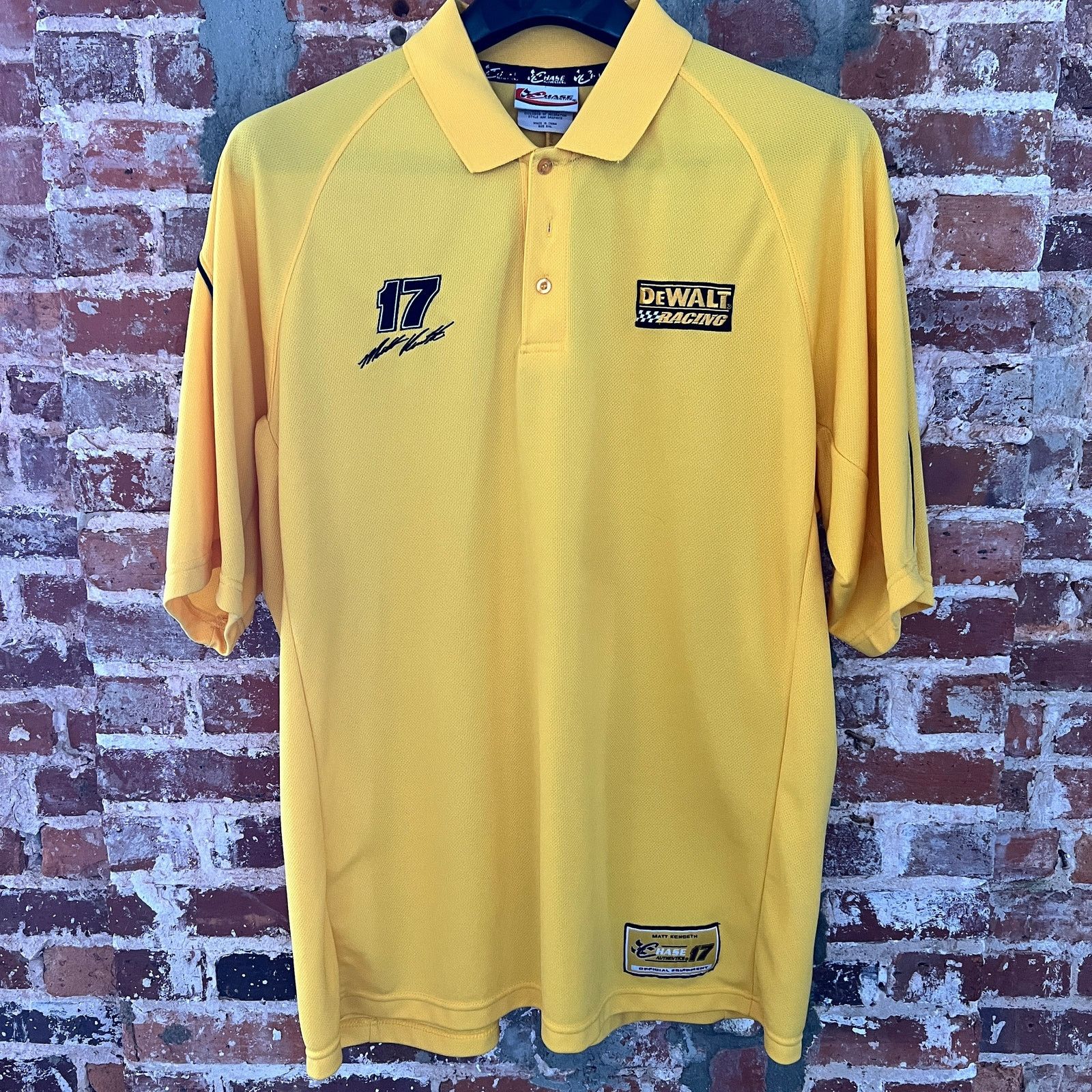 NASCAR NASCAR Chase Kenseth 17 Dewalt Mens Yellow Polo Shirt 2XL Size US XXL / EU 58 / 5 - 7 Thumbnail