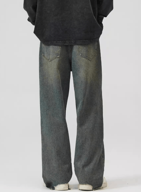 Japanese Brand × Jean Vintage washed distressed loose wide-leg ripped baggy jeans Size US 32 / EU 48 - 4 Thumbnail