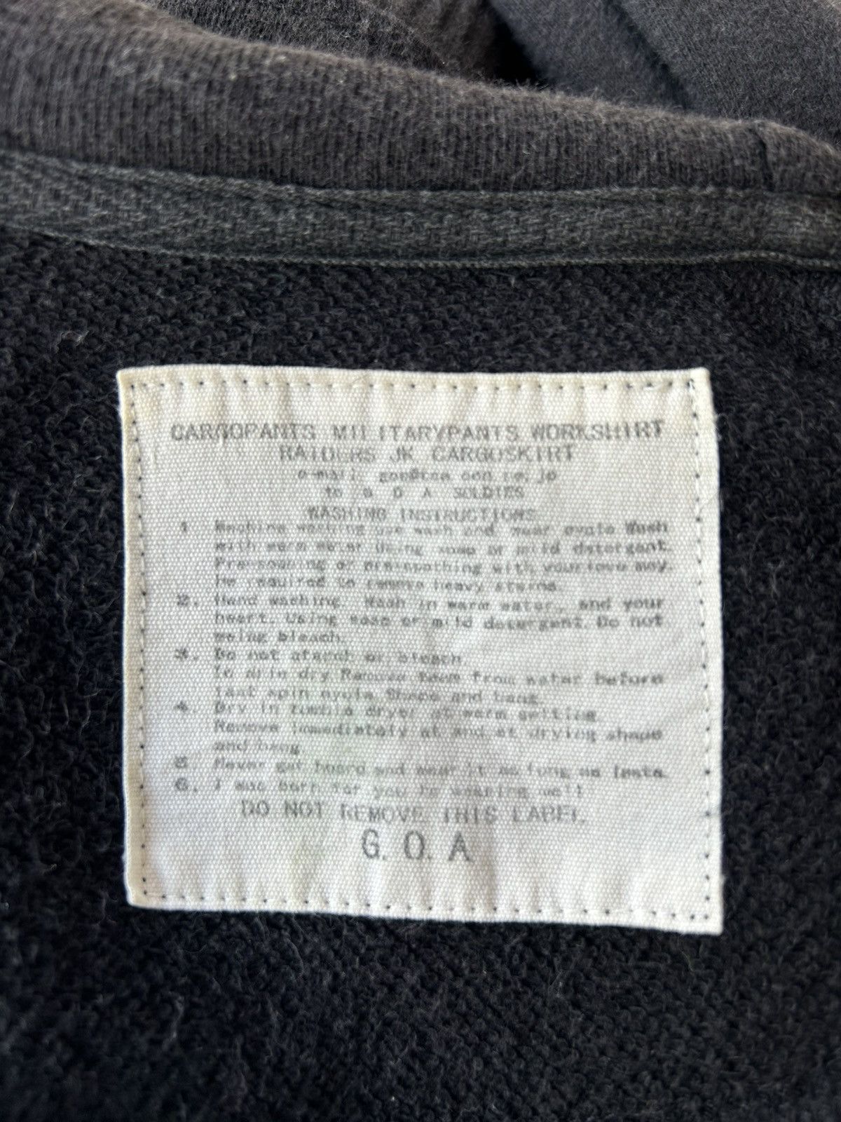 GOA G.O.A Zip Up Sunfaded Hoodie Size ONE SIZE - 8 Thumbnail