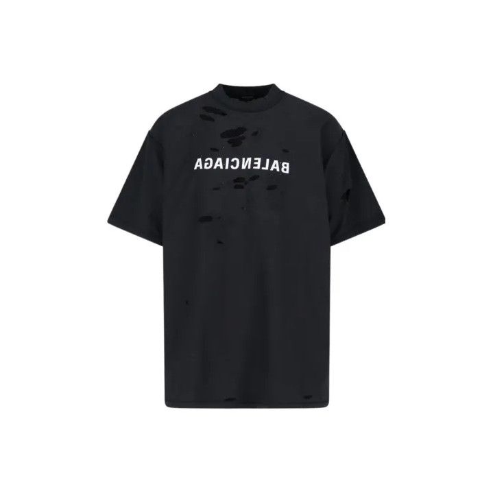 Balenciaga Balenciaga Black Graphic Short Sleeve T-Shirt Size US M / EU 48-50 / 2 - 1 Thumbnail
