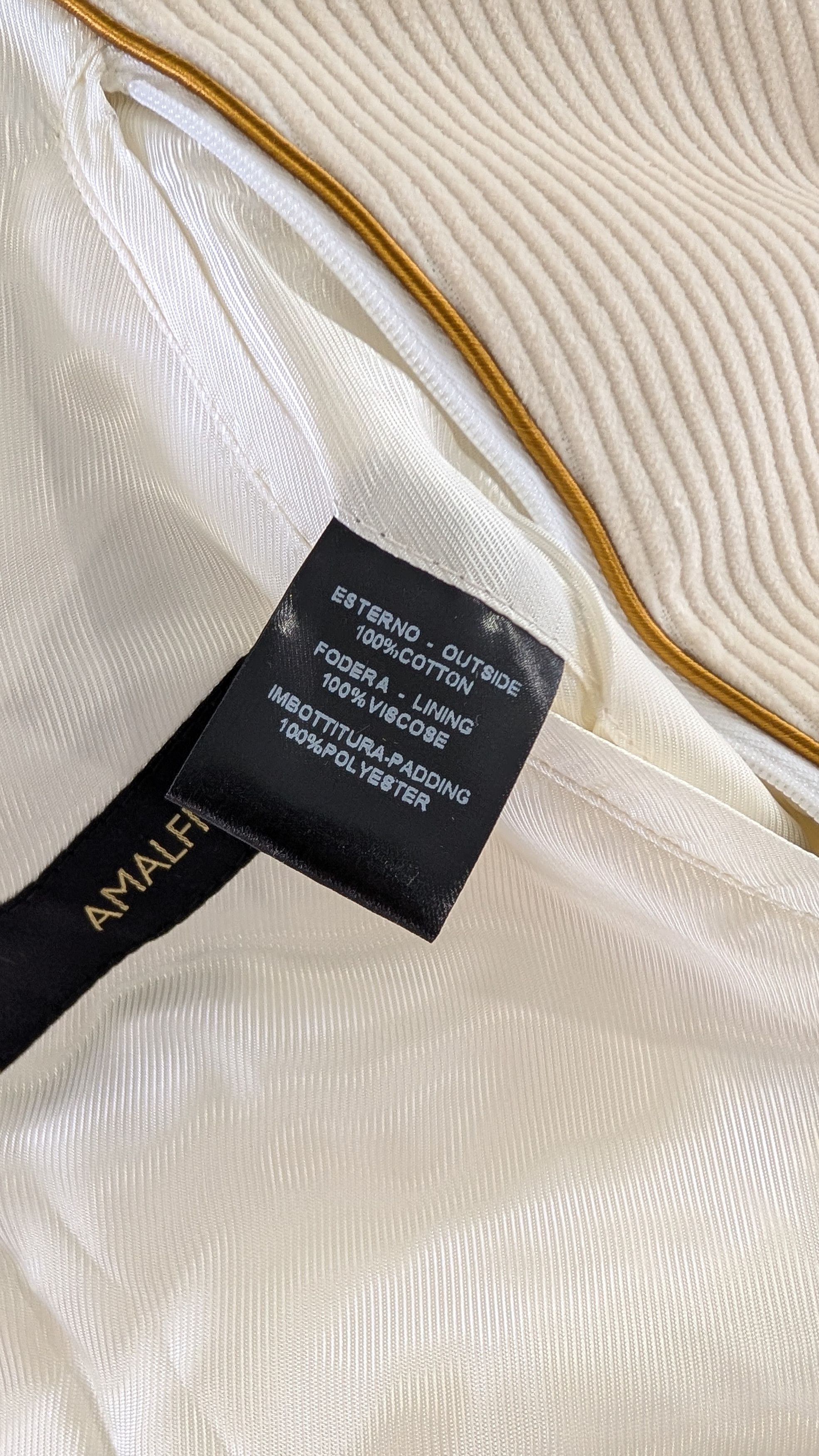 Sealup Sealup Amalfi Peacoat Ivory Corduroy Size 50 L Italy Size US M / EU 48-50 / 2 - 9 Thumbnail