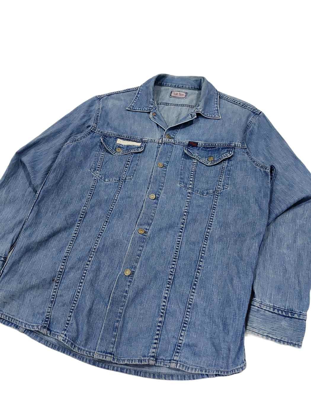 Blue Blue Japan Rare! Vintage Blue/Blue Japan Denim Button Up Shirt Size US M / EU 48-50 / 2 - 3 Thumbnail