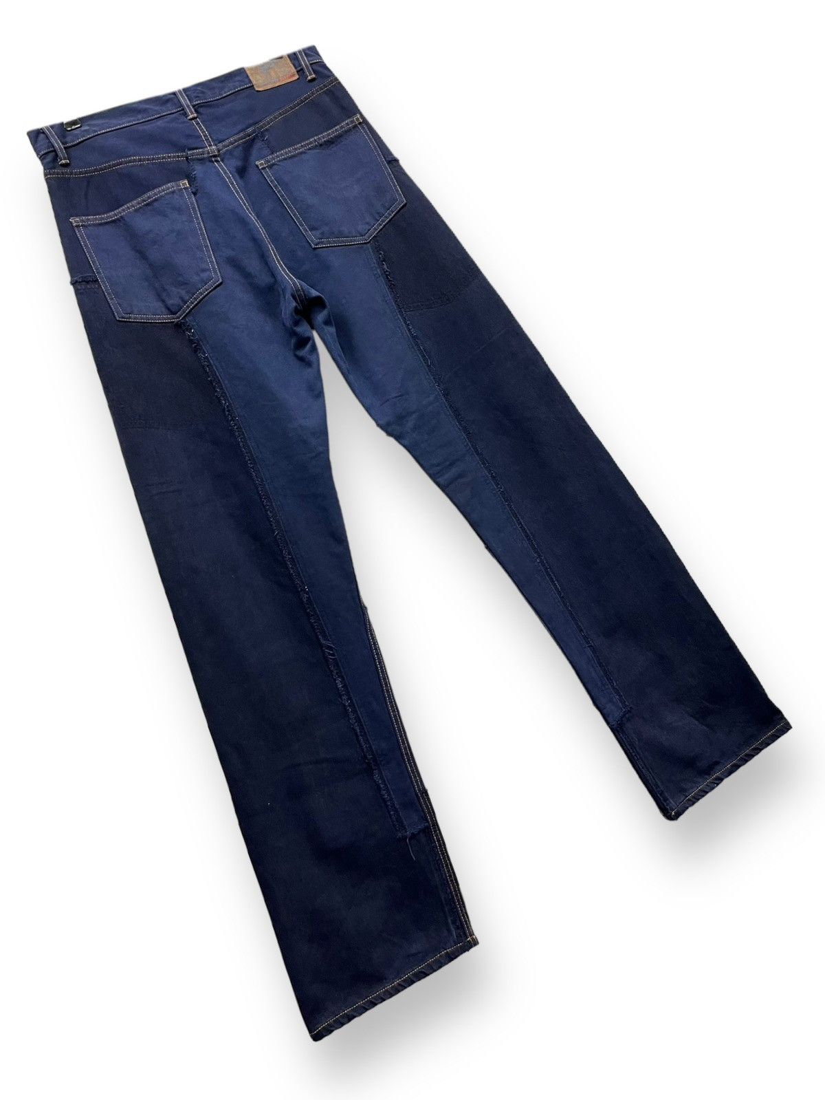 Japanese Brand 🔥FYE🔥PUNAH Frayed Patcwork Dark Blue Denim Made In Japan Size US 32 / EU 48 - 5 Thumbnail