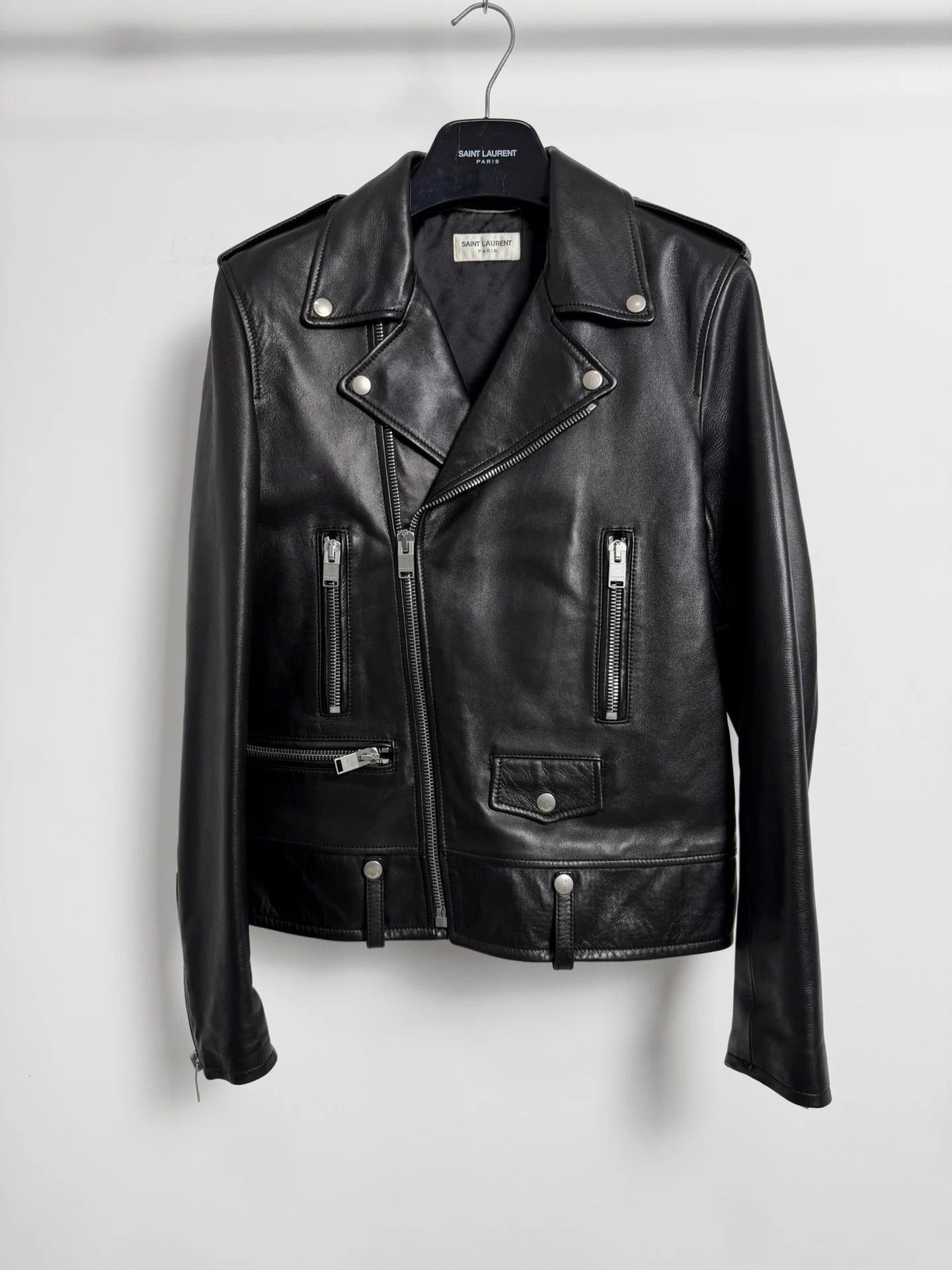 Saint Laurent Paris Black Leather Biker Jacket Size M Size US M / EU 48-50 / 2 - 1 Thumbnail