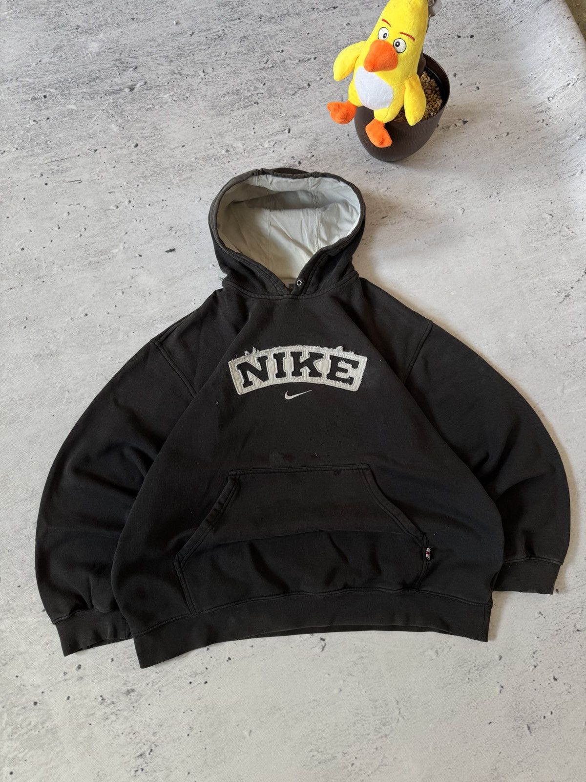 Nike × Vintage NIKE VINTAGE 00s y2k OVERSIZE BAGGY HOODIE CENTER LOGO Size US L / EU 52-54 / 3 - 2 Thumbnail
