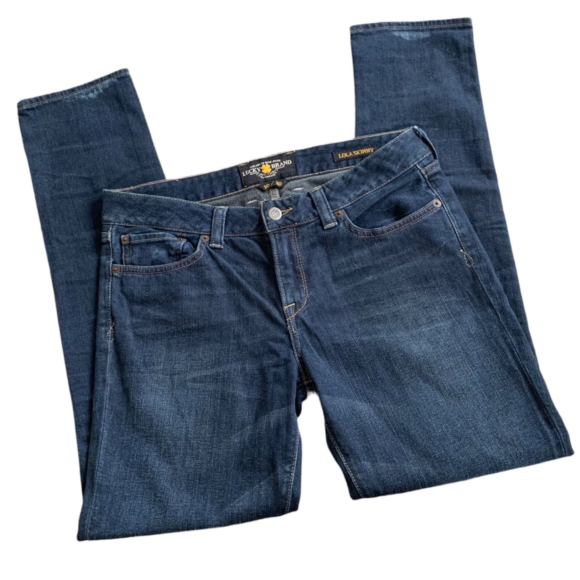 Lucky Brand Lucky Brand Halsted Lola Skinny Dark Wash Denim Jeans 10 Size 32" / US 10 / IT 46 - 1 Thumbnail