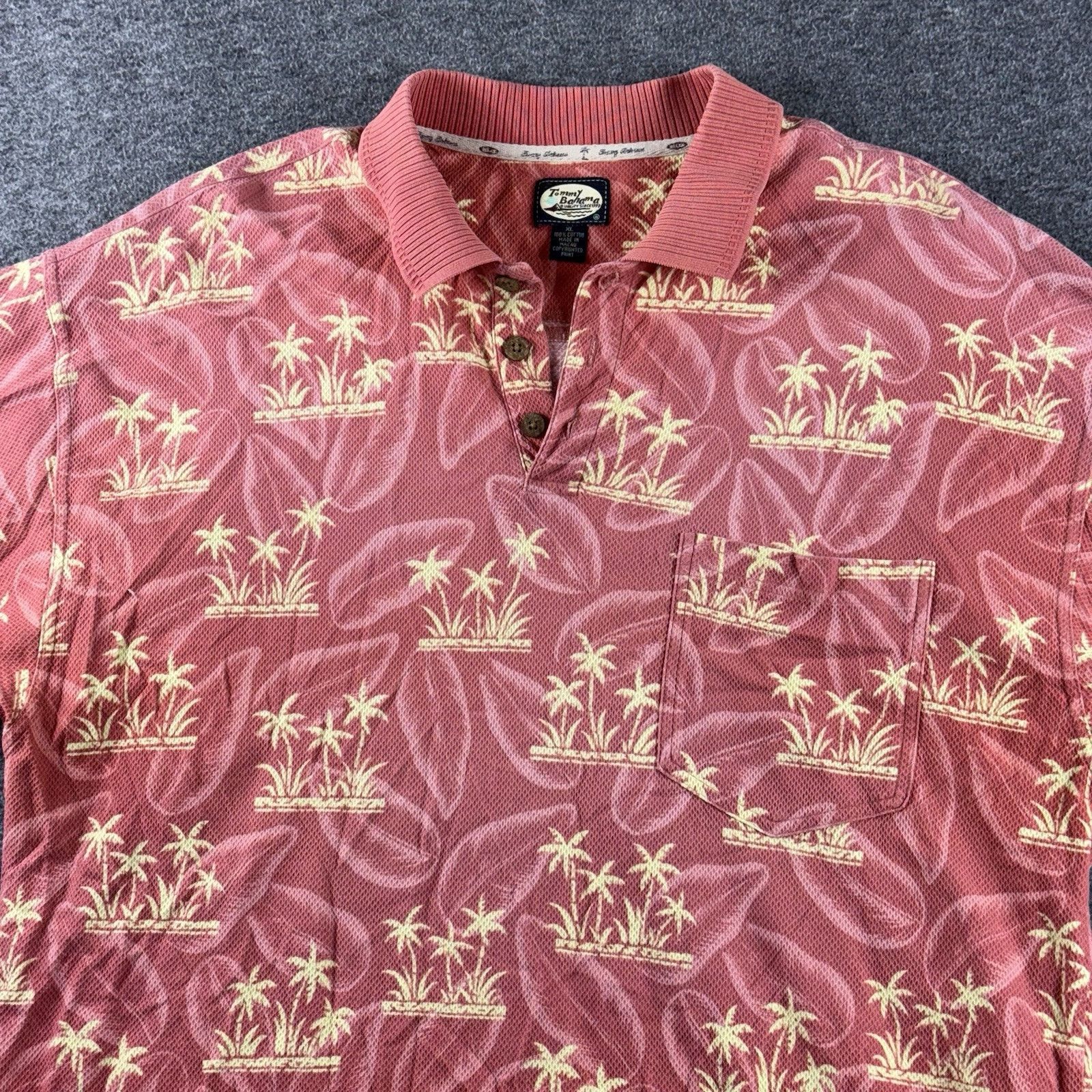 Tommy Bahama Vintage Tommy Bahama Polo Shirt Men's XL Coral Red Palm Size US XL / EU 56 / 4 - 2 Thumbnail