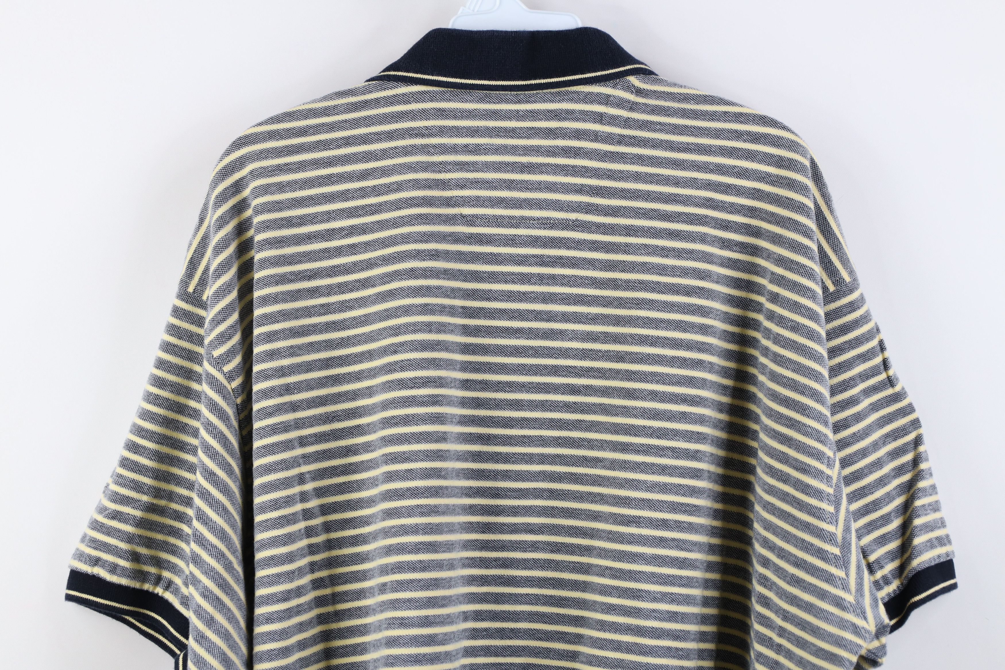 Vintage Vintage 90s Streetwear Ribbed Knit Striped Golf Polo Shirt Size US XXL / EU 58 / 5 - 10 Thumbnail