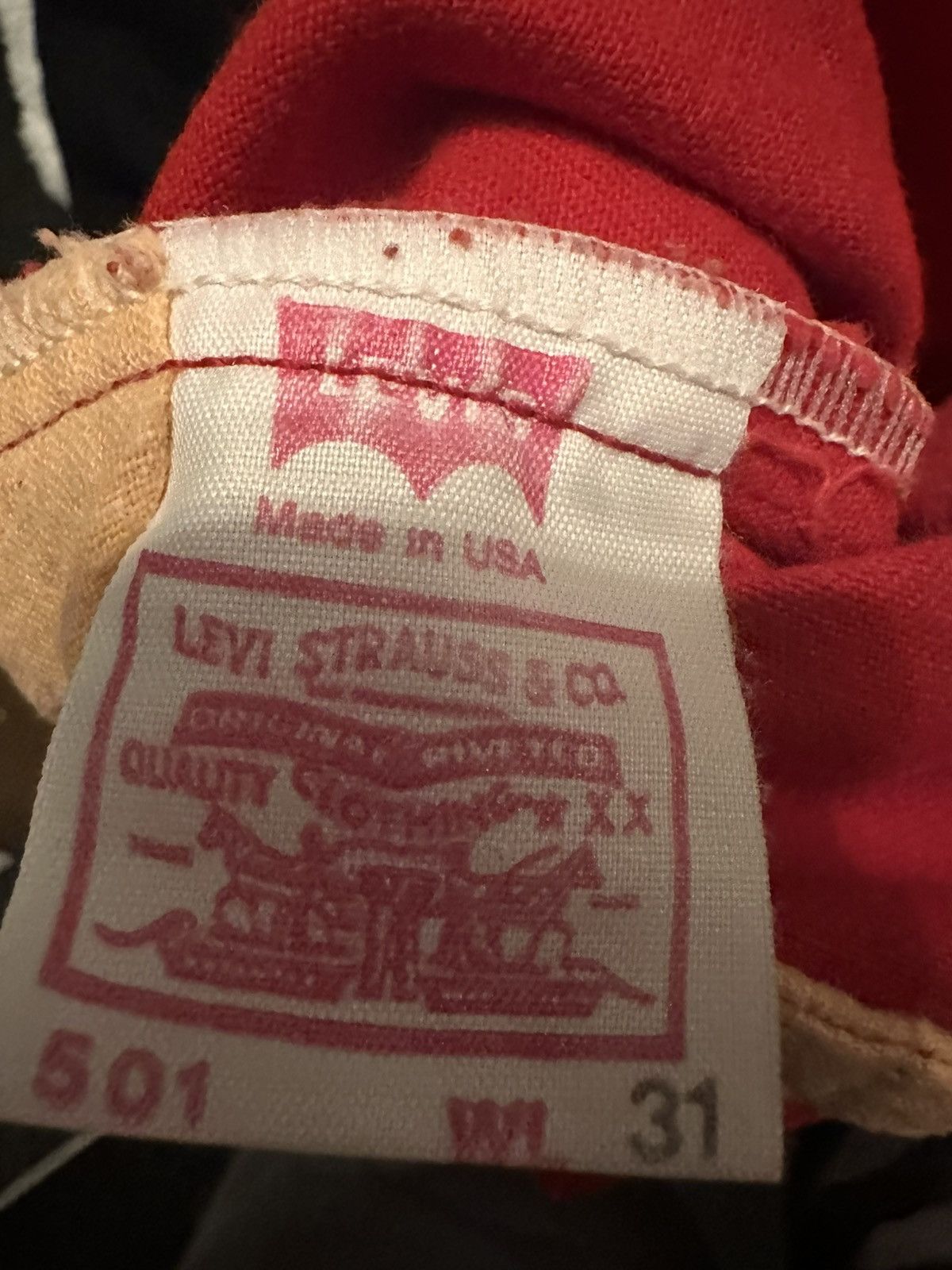 Levi's Levi’s 501 Red Denim Made in USA Late 80s / Early 90sW31 L36 Size US 31 - 6 Thumbnail