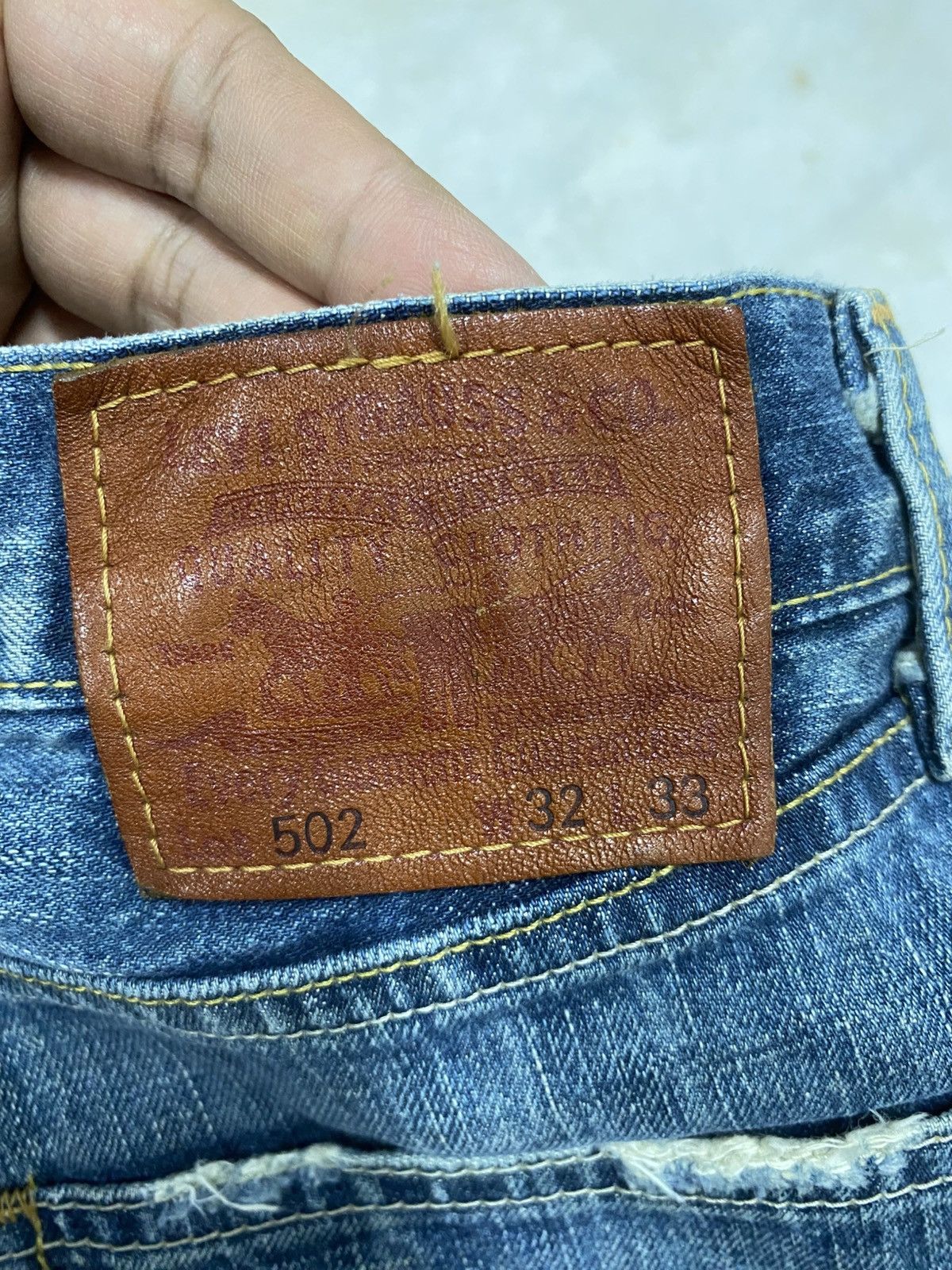 Levi's Size 31x32.5 Vintage Levis 502 Distressed Jeans Faded Pants Size US 31 - 9 Thumbnail