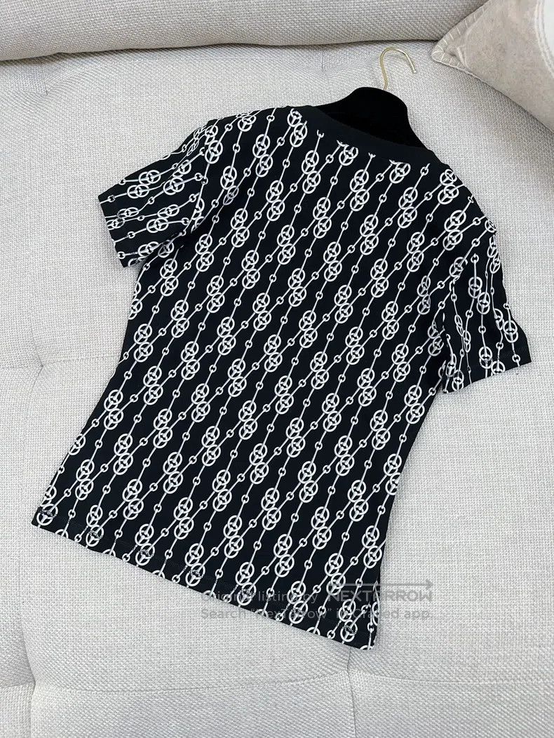 Hermes Hermes Black and White Pig Nose Chain Logo Short Sleeve T- Size XS / US 0-2 / IT 36-38 - 2 Thumbnail